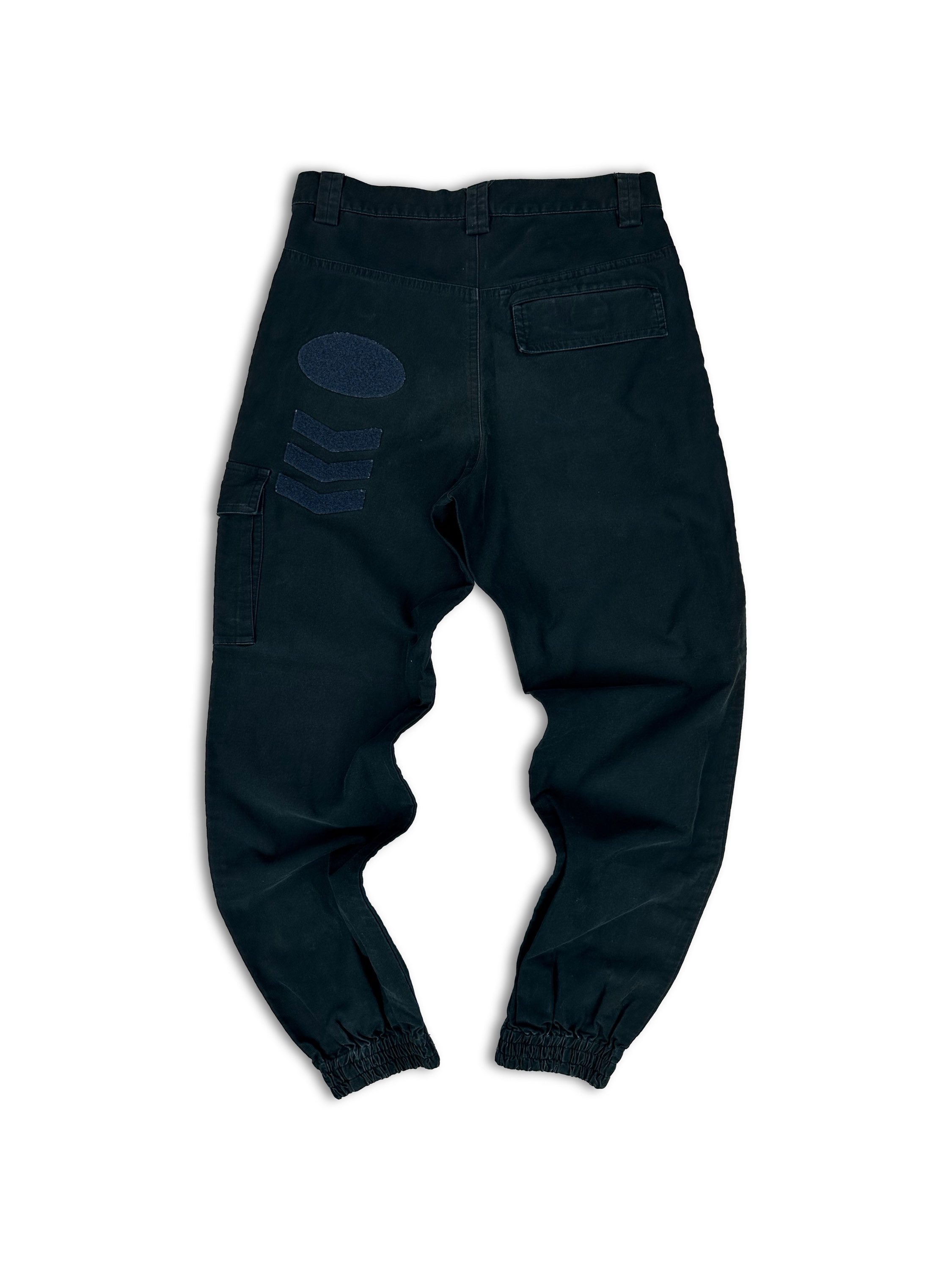 AW01 Undercover D.A.V.F Chenille Patched D-Ring Navy Blue Pants