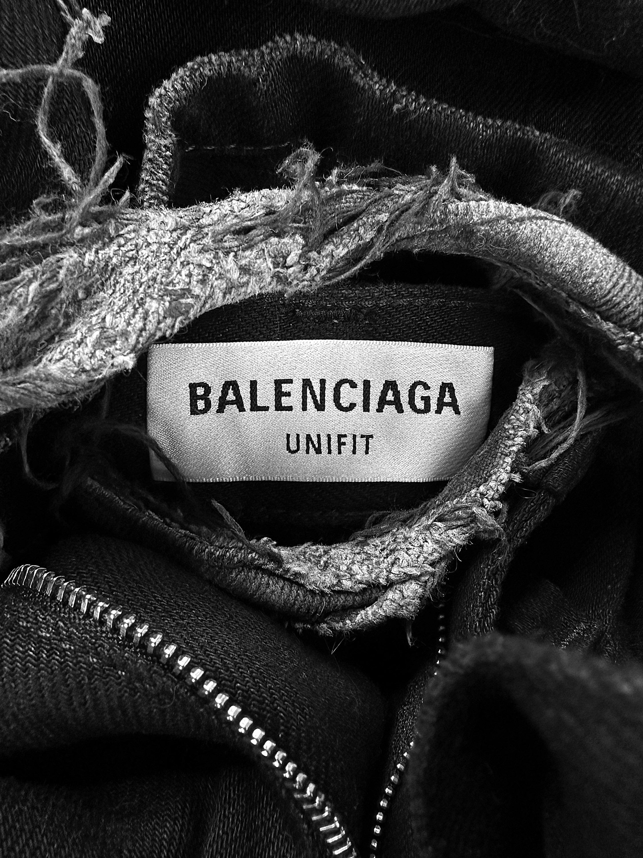 SS22 Balenciaga ‘Lost Tape’ Flared Cut Black Distressed Denim