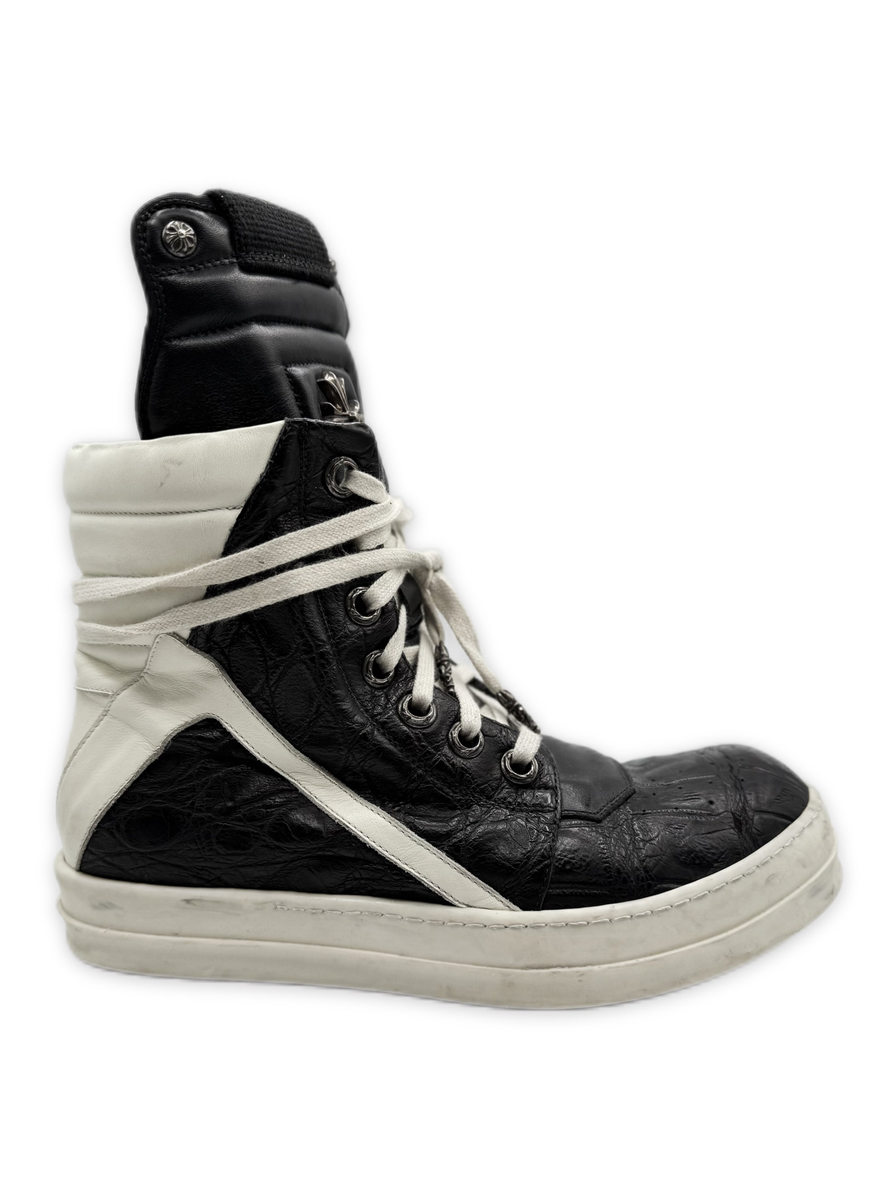 Chrome Hearts x Rick Owens 1/1 Crocodile Leather Geobasket Sneakersi