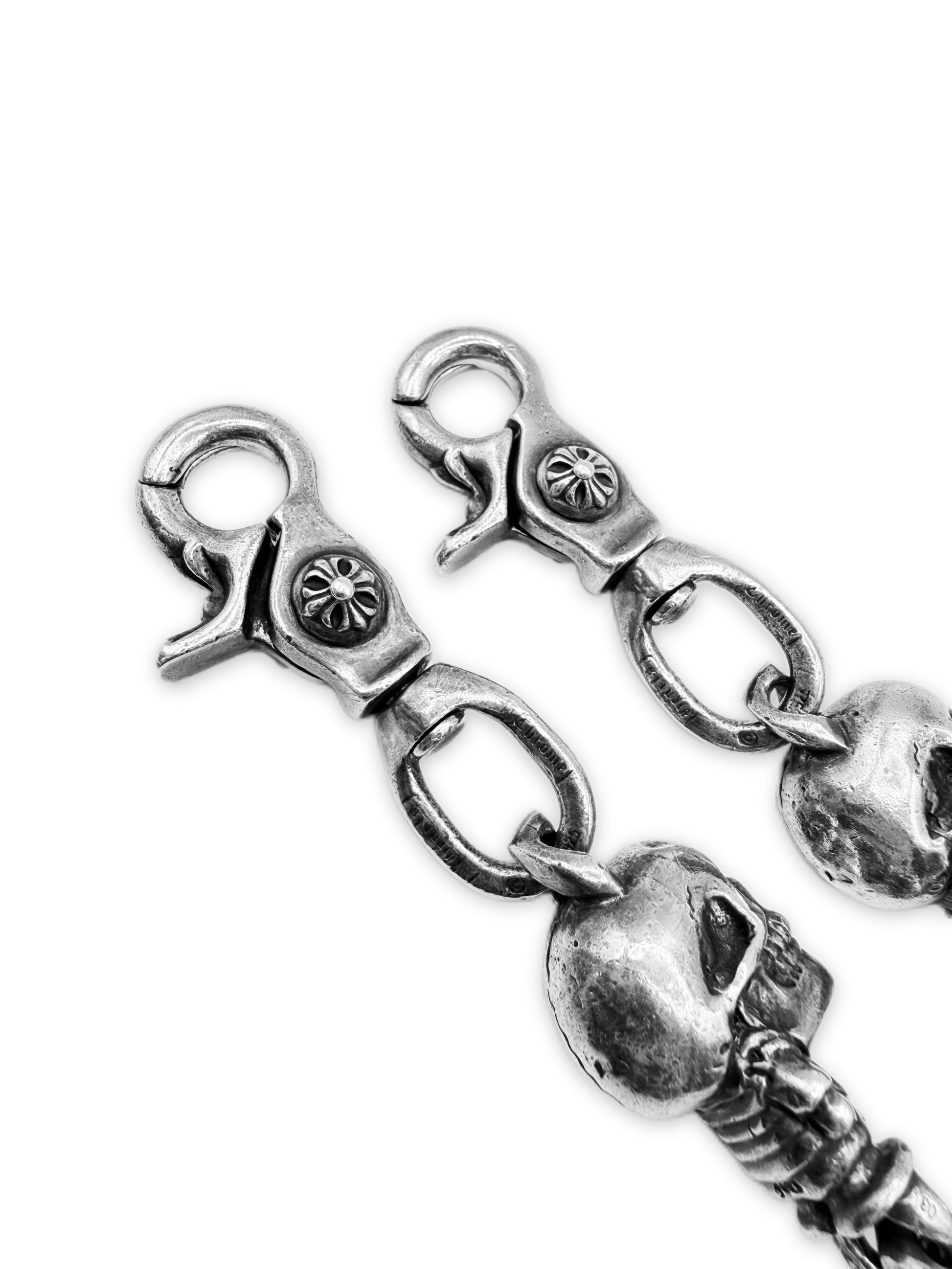 Chrome Hearts XL Delphino Foti 21.5 in Double Lobster .925 Silver Wallet Chain