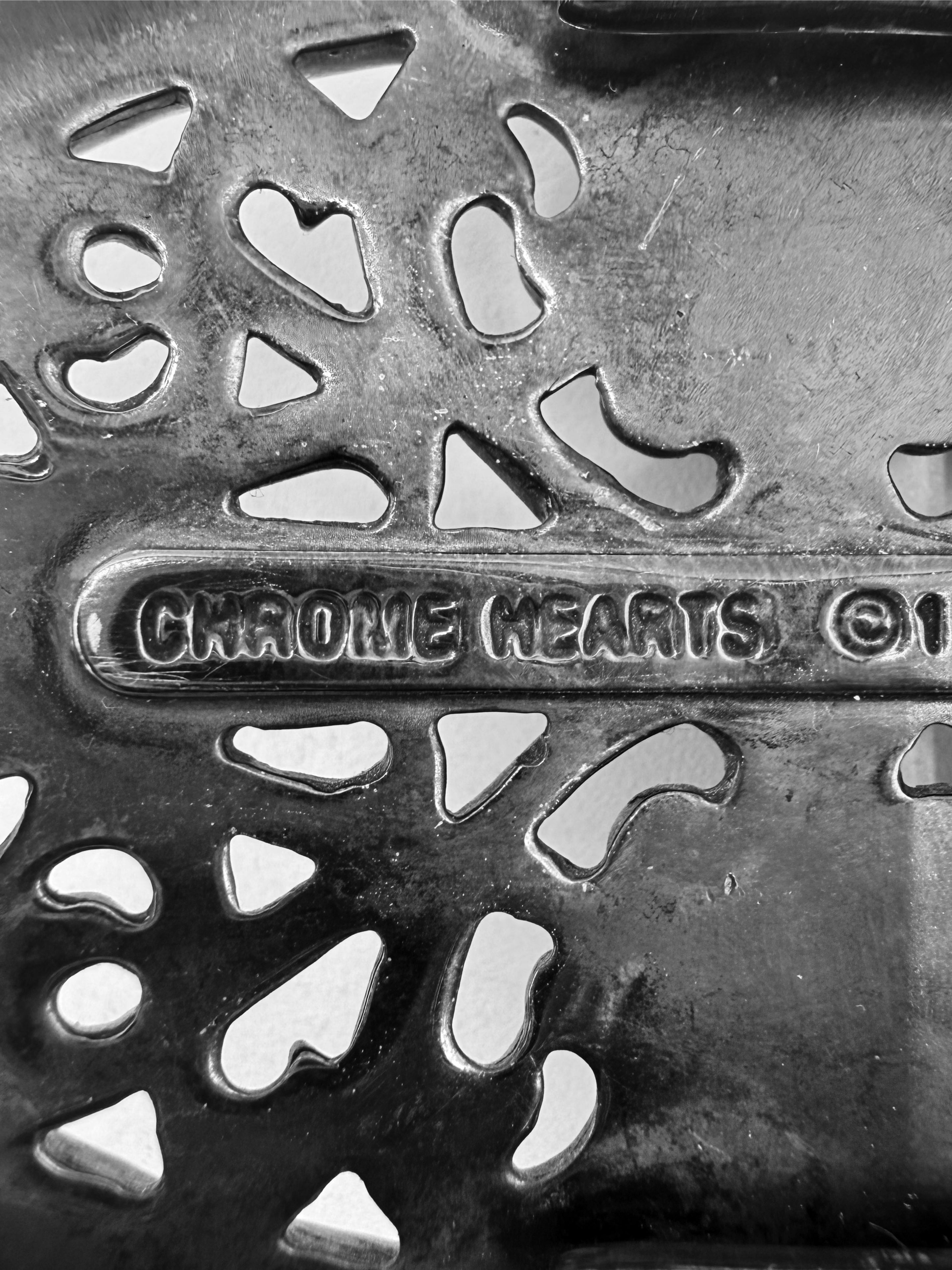 Chrome Hearts Black Rhodium ‘Oval’ .925 Silver Belt Buckle