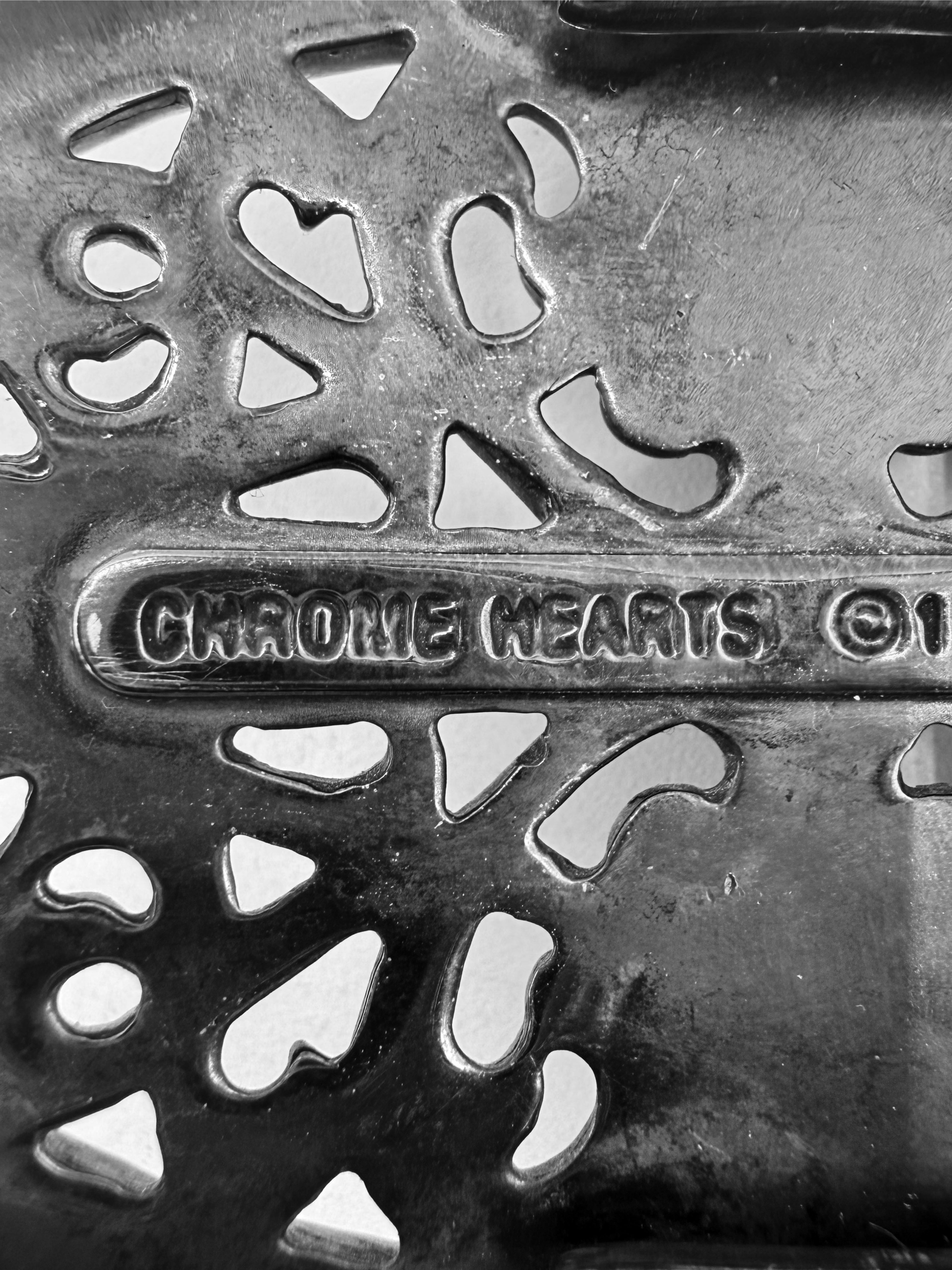 Chrome Hearts Black Rhodium ‘Oval’ .925 Silver Belt Buckle