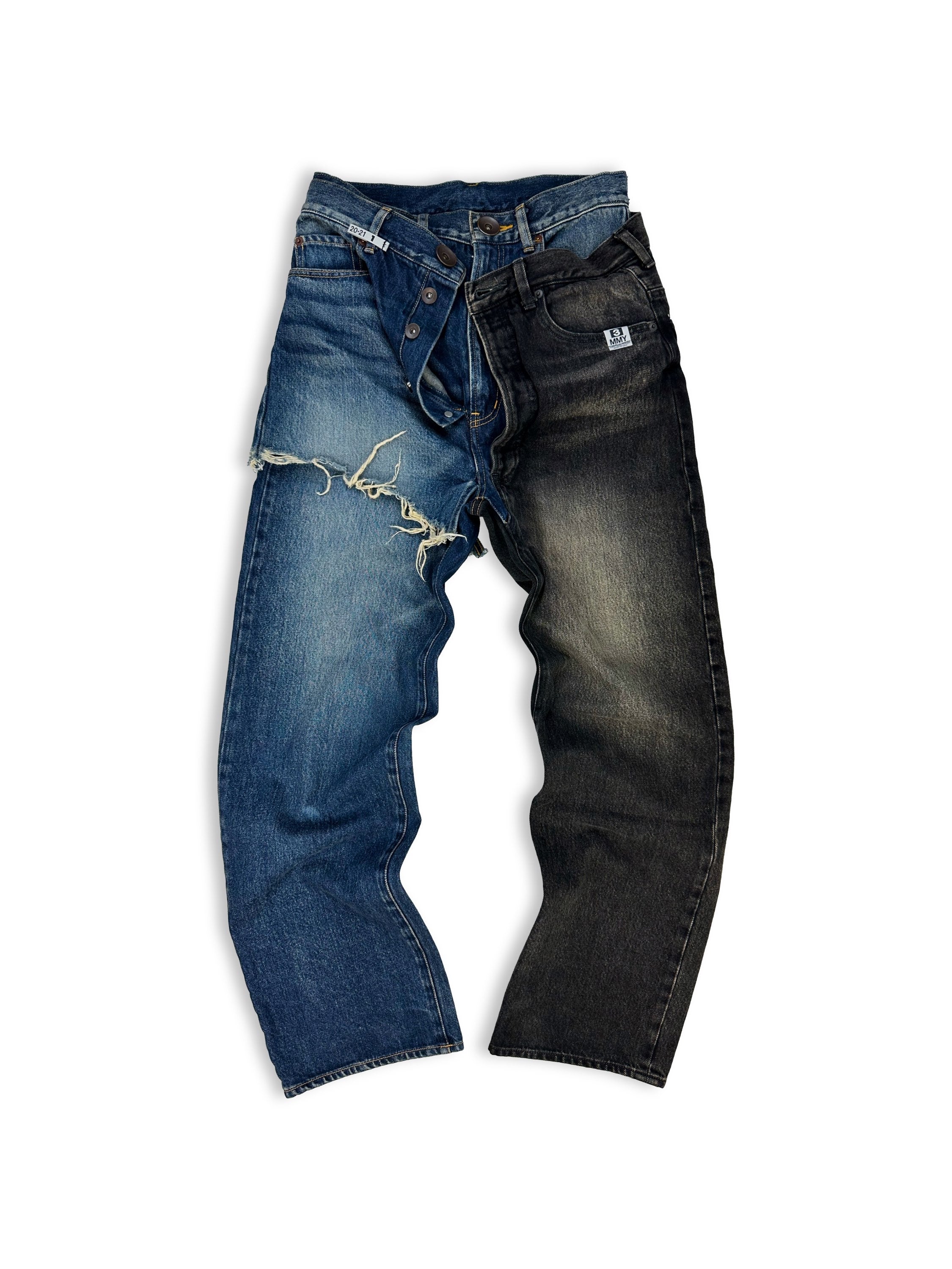AW21 Mihara Yasuhiro ‘Hybrid’ Split Distressed Denim