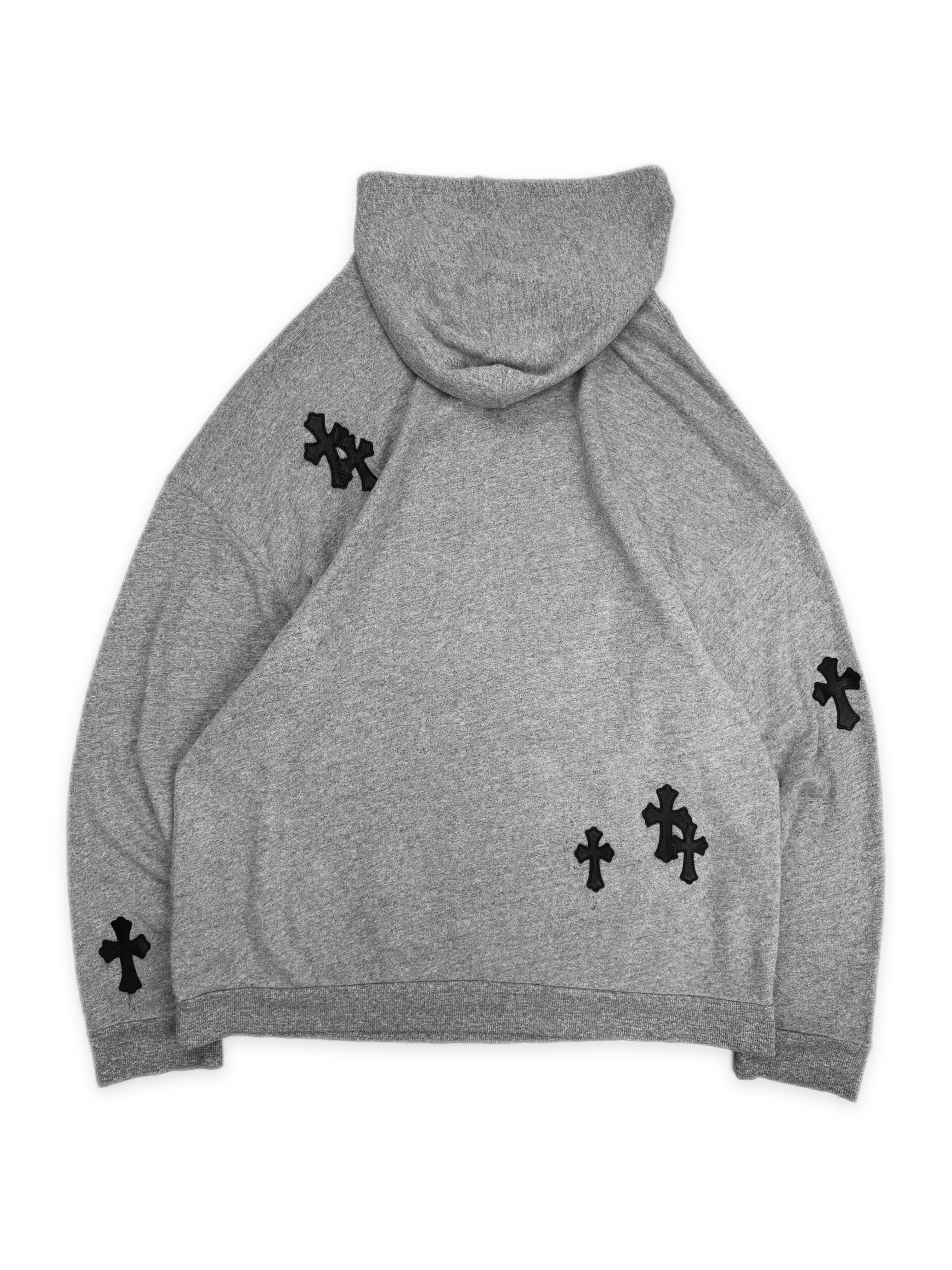Chrome Hearts Flooded Cross Patch Heather Grey ‘Fuck You’ Hoodie