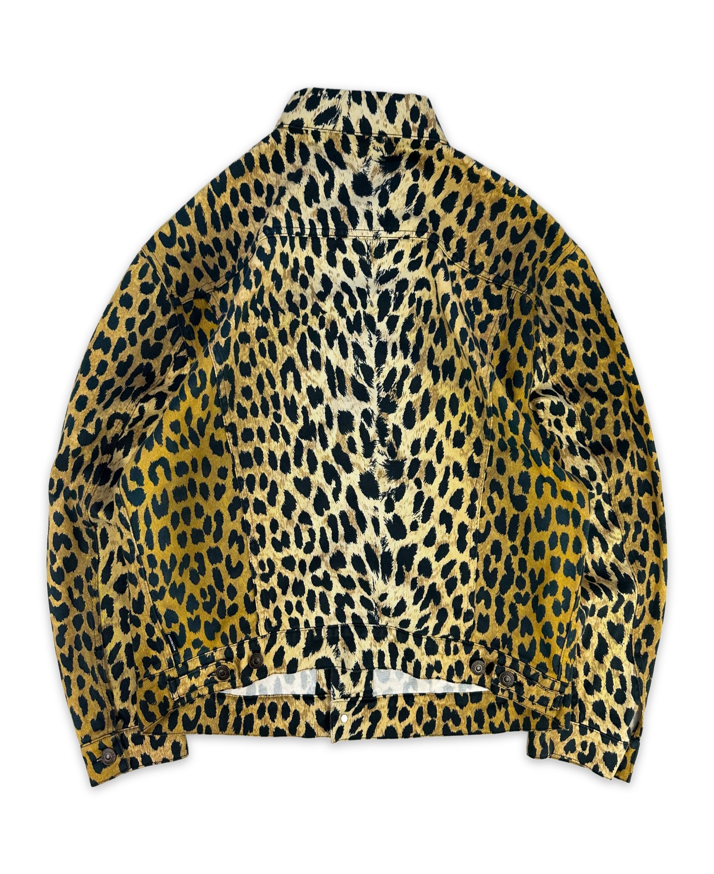 SS19 Balenciaga ‘Cheetah’ Print Oversized Denim Trucker Jacket