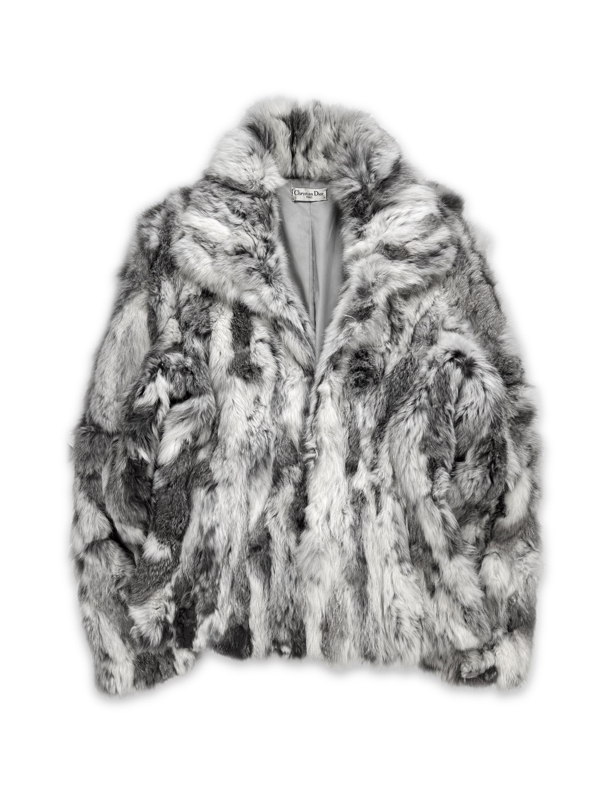 90s Christian Dior ‘Rabbit Fur’ White Heavy Weight Jacket