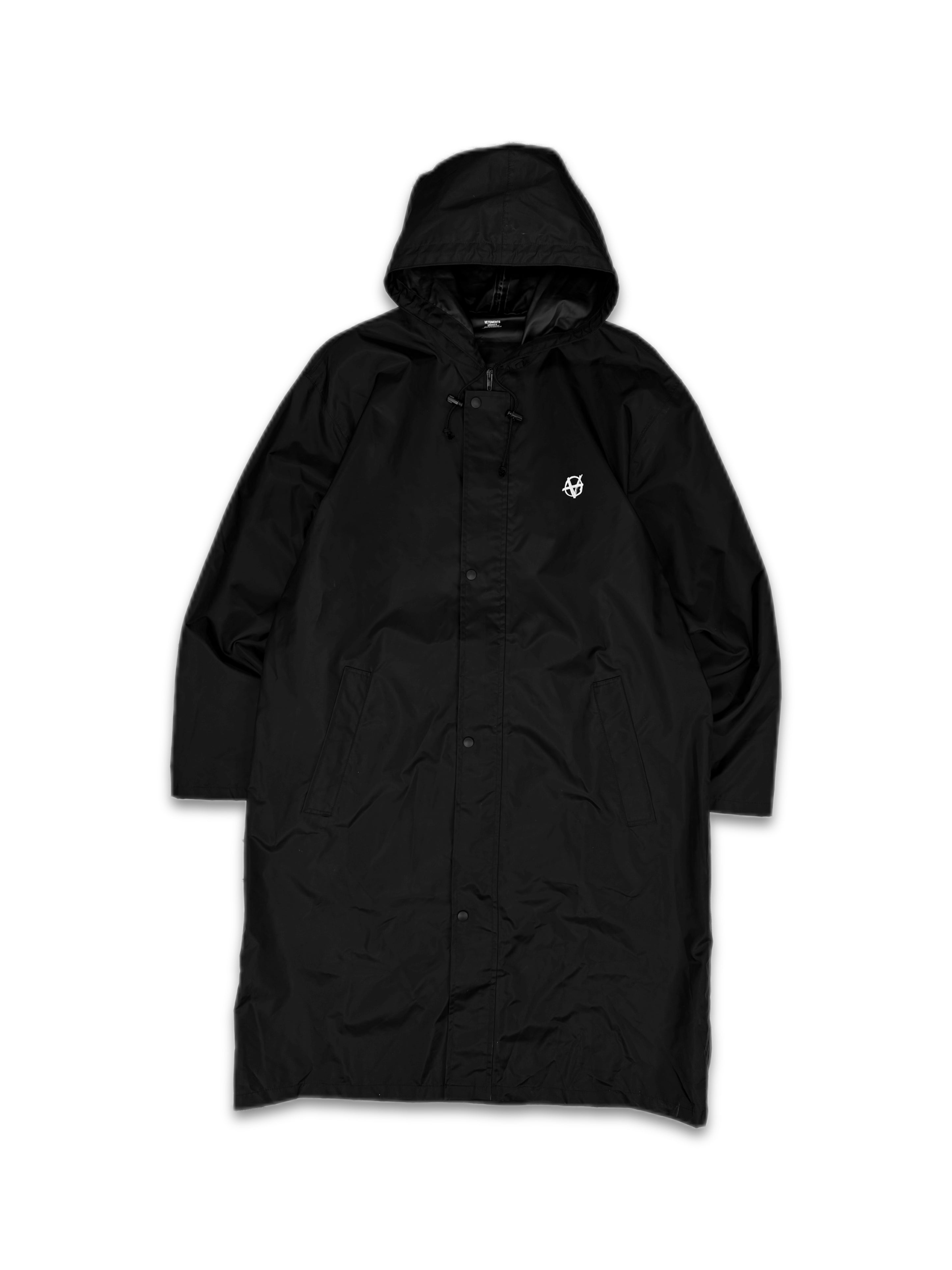 Vetements Anarchy Painted Black Full Length Trench Coat