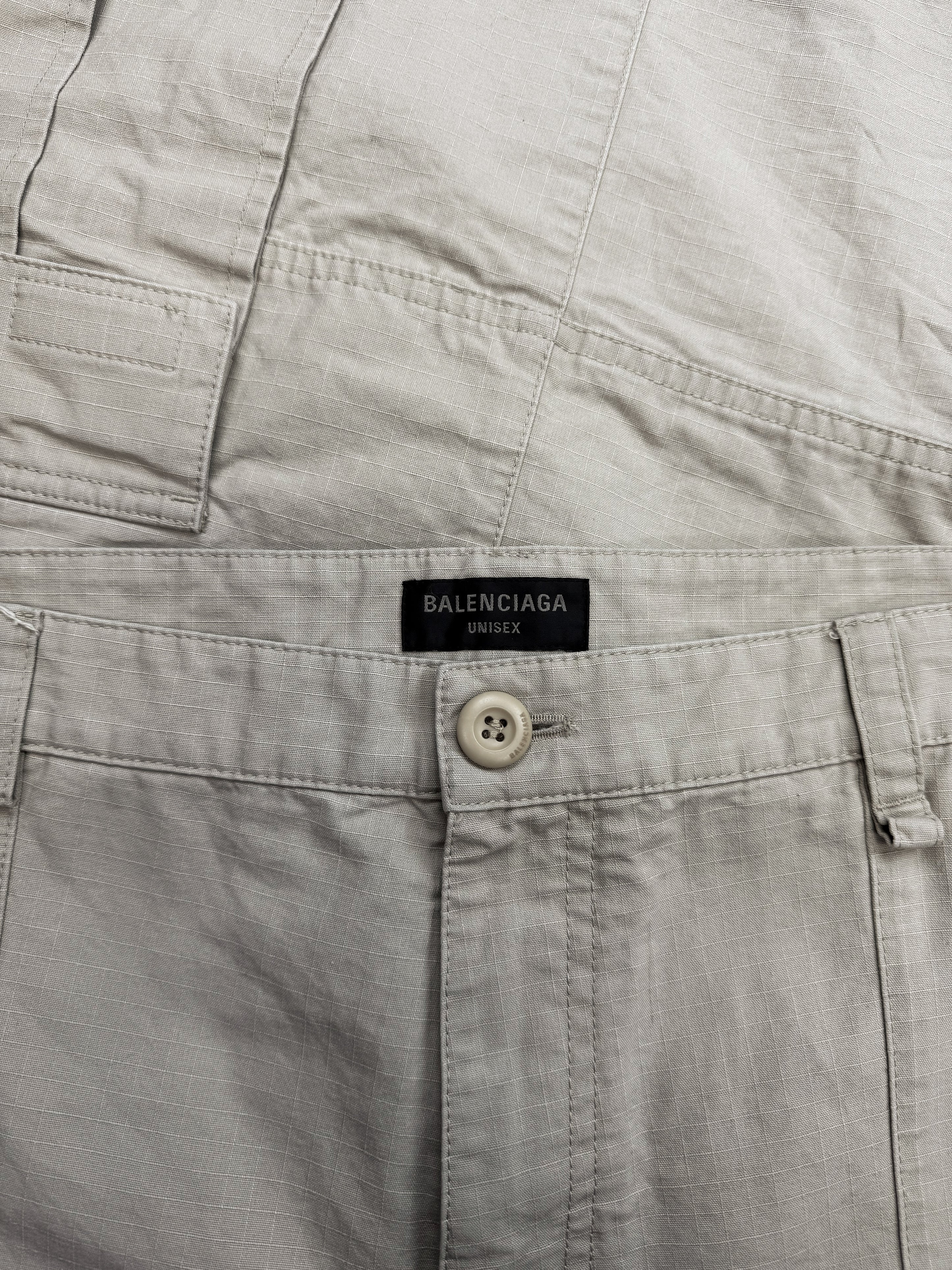 AW23 Balenciaga Flared Beige Multi Pocket Cargo Pants
