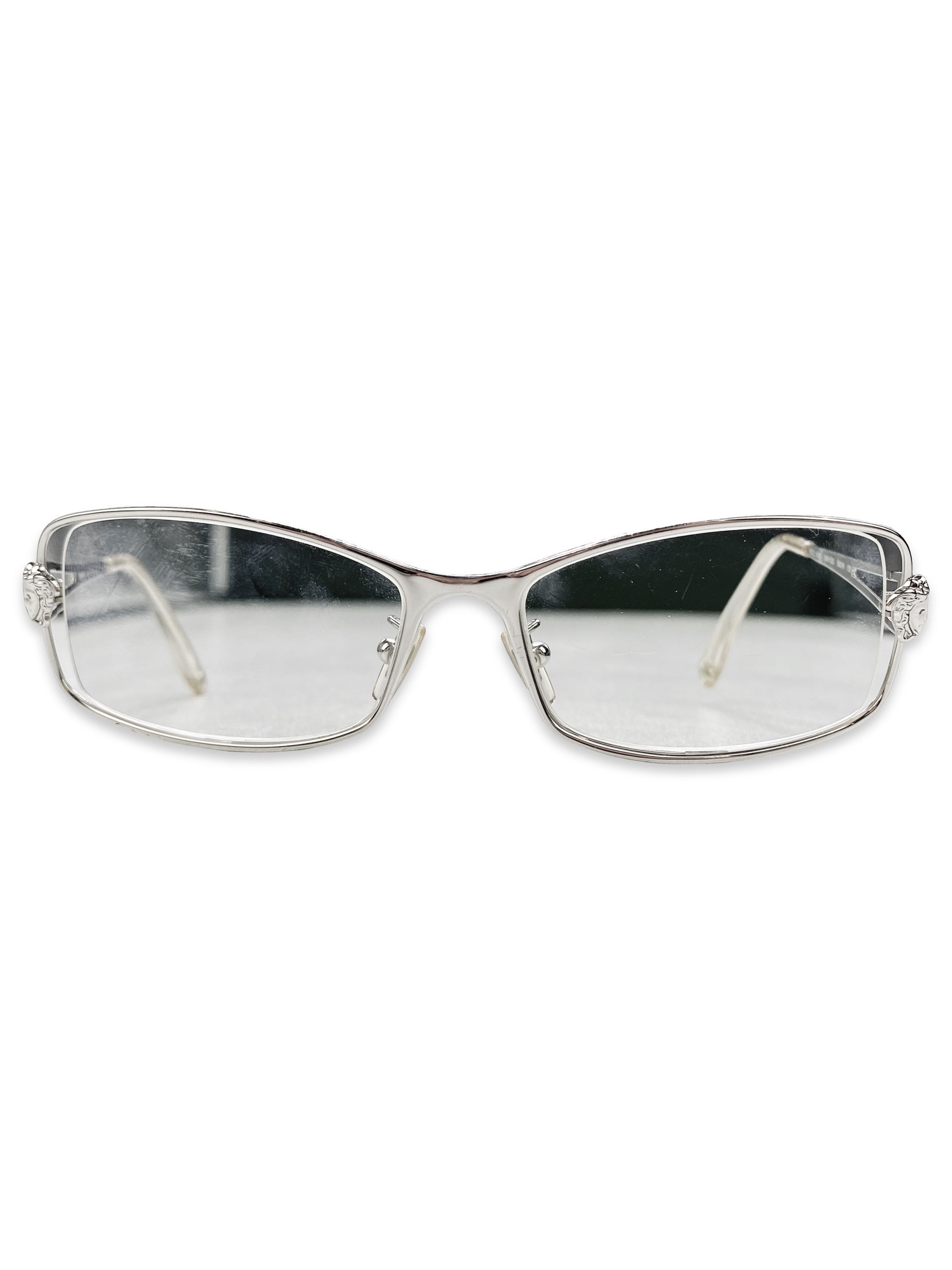 Versace Medusa Head Metallic Boxy Glasses Frames