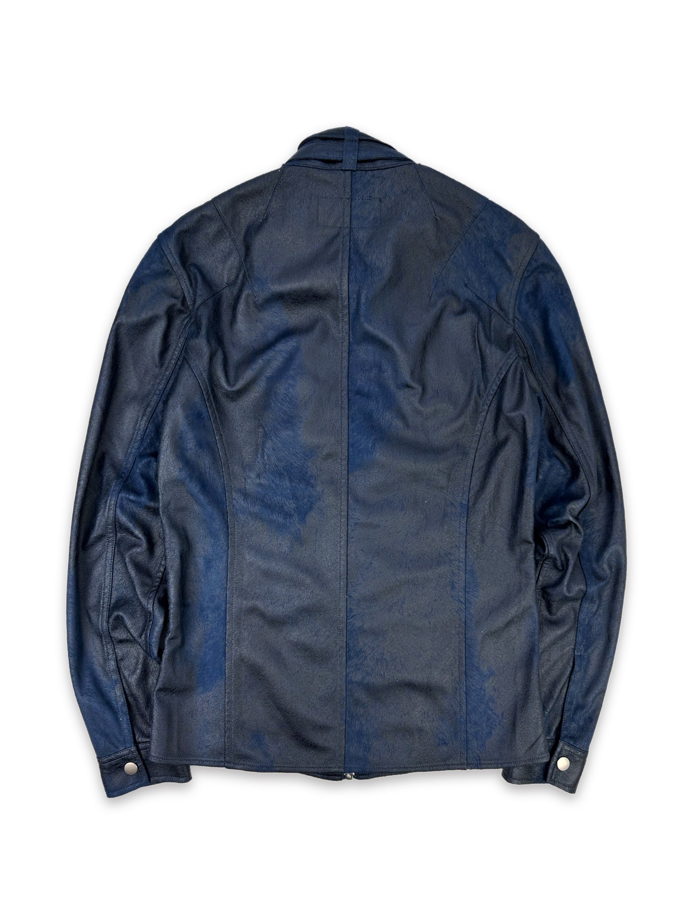 Tornado Mart Blue Gradient Multi-Zip Biker Jacket