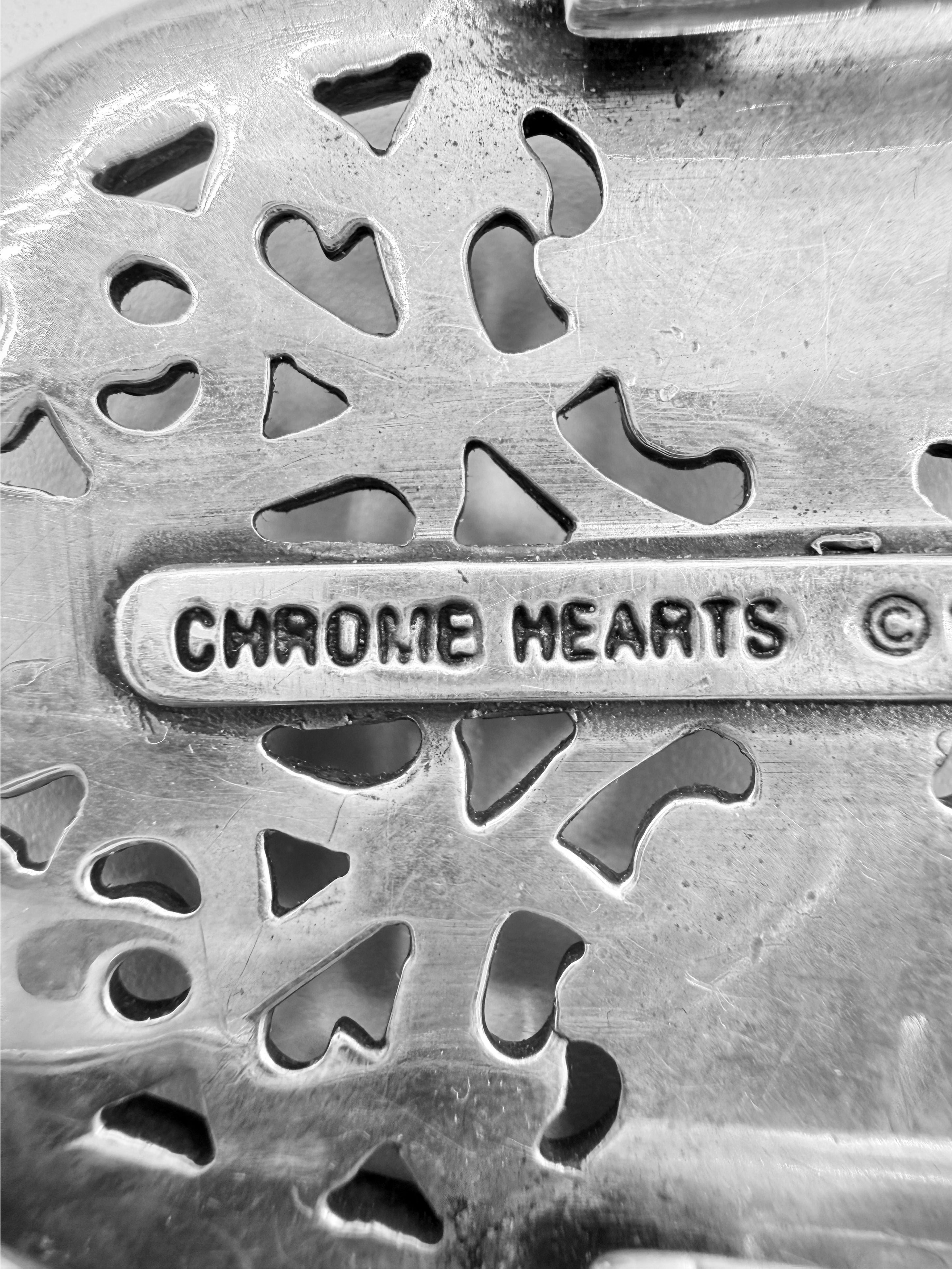 Chrome Hearts 1.5 inch Oval .925 Silver Belt Buckle