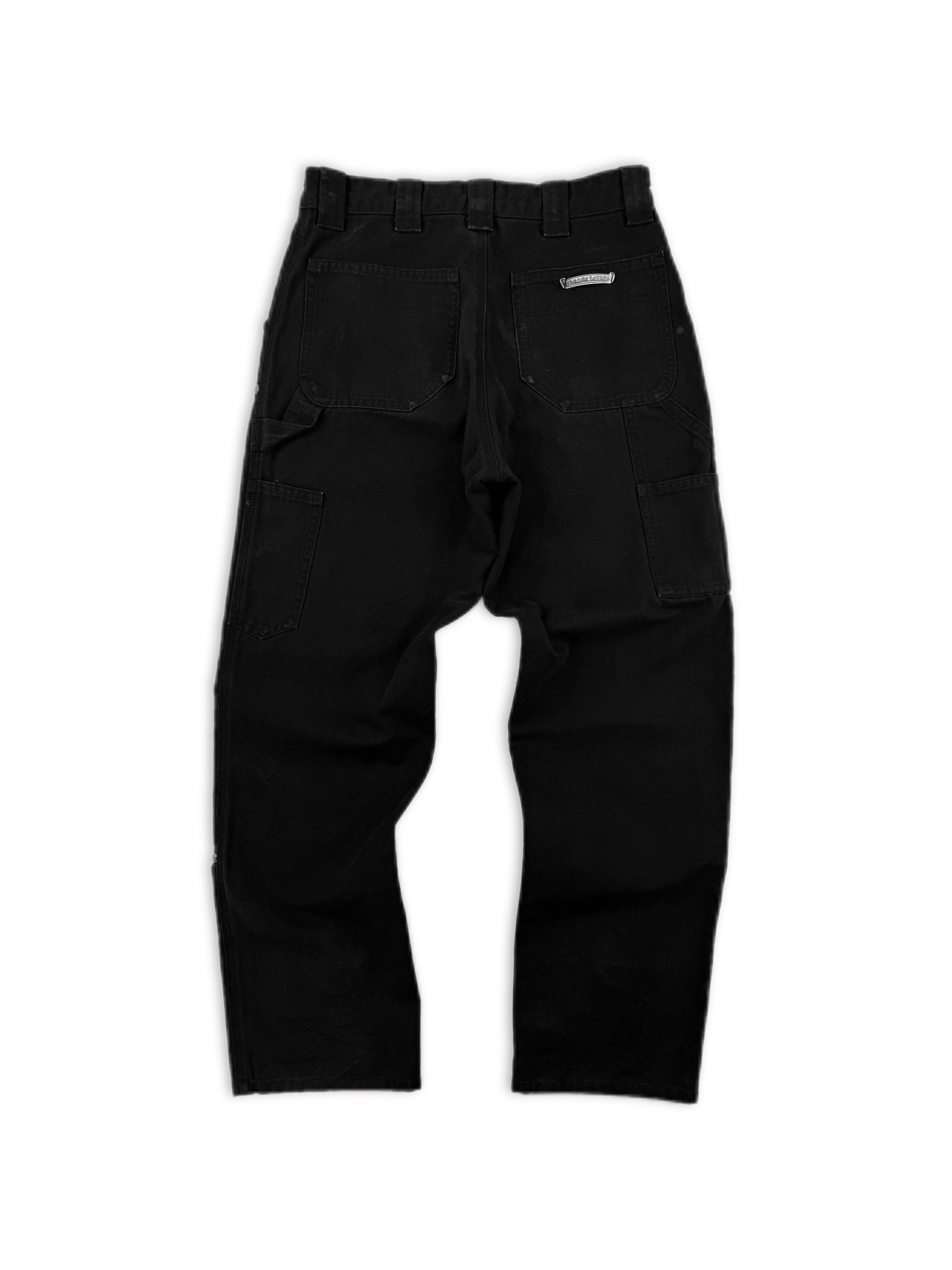 Chrome Hearts Double Knee Carpenter Black .925 Silver Denim Jeans