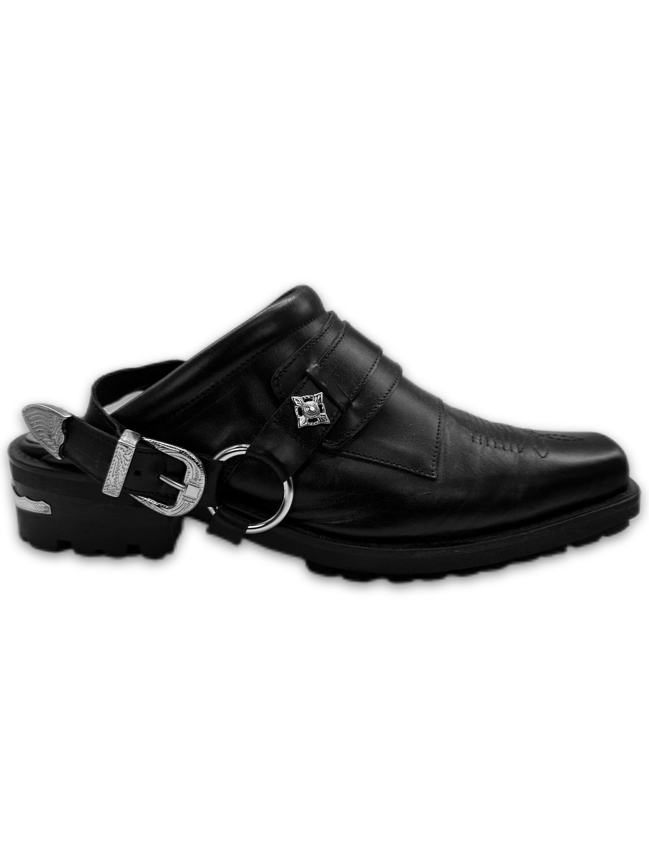 Toga Virilis Black Leather ‘Western’ Canada Exclusive Mules