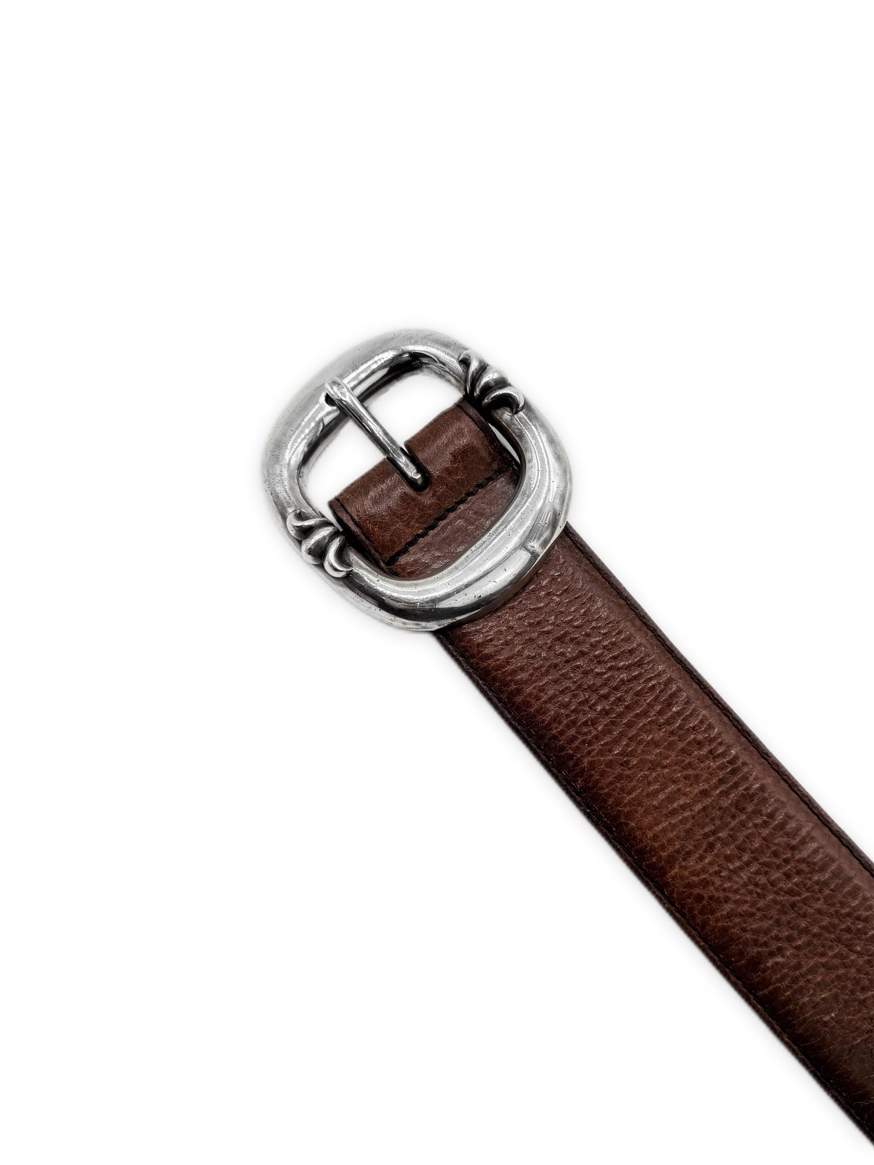 Chrome Hearts Brown Gunslinger .925 Silver Leather Belt