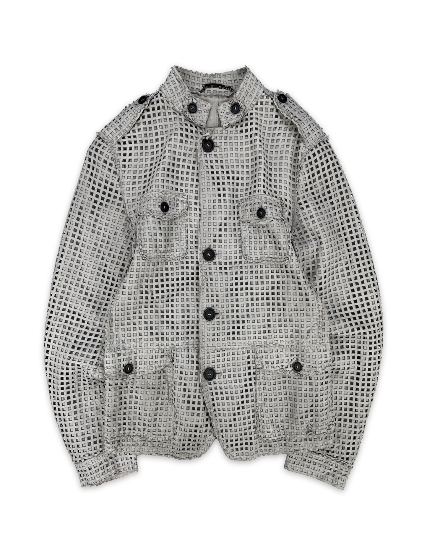 AW09 Dolce & Gabbana ‘Laser Cut’ High-neck Leather Jacket