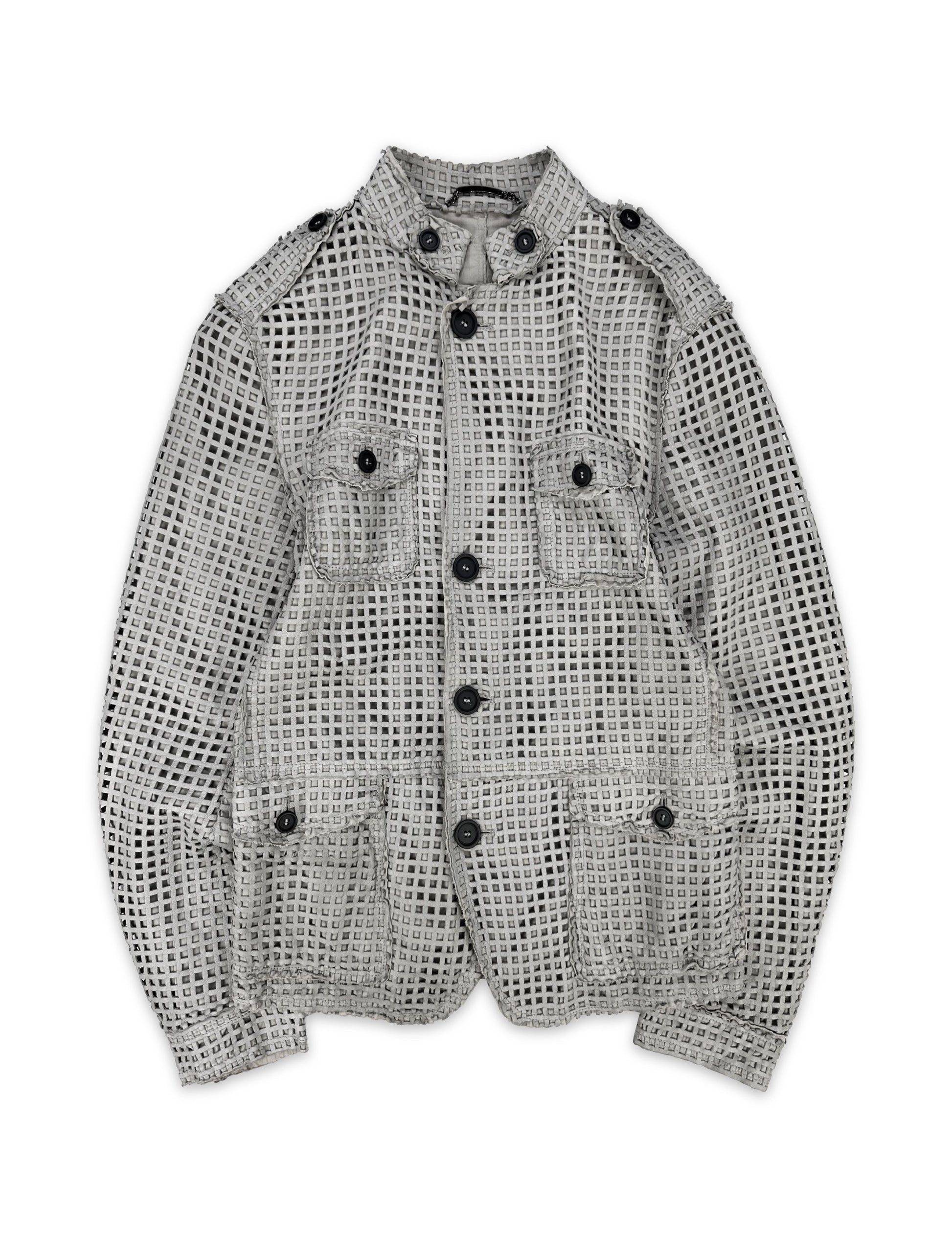 AW09 Dolce &amp; Gabbana ‘Laser Cut’ High-neck Leather Jacket