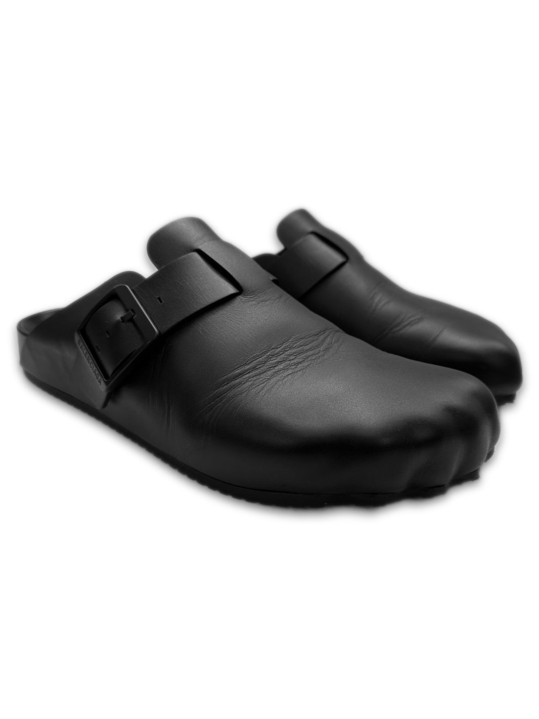Balenciaga ‘Sunday’ Black Leather Slip-on Belted Mules