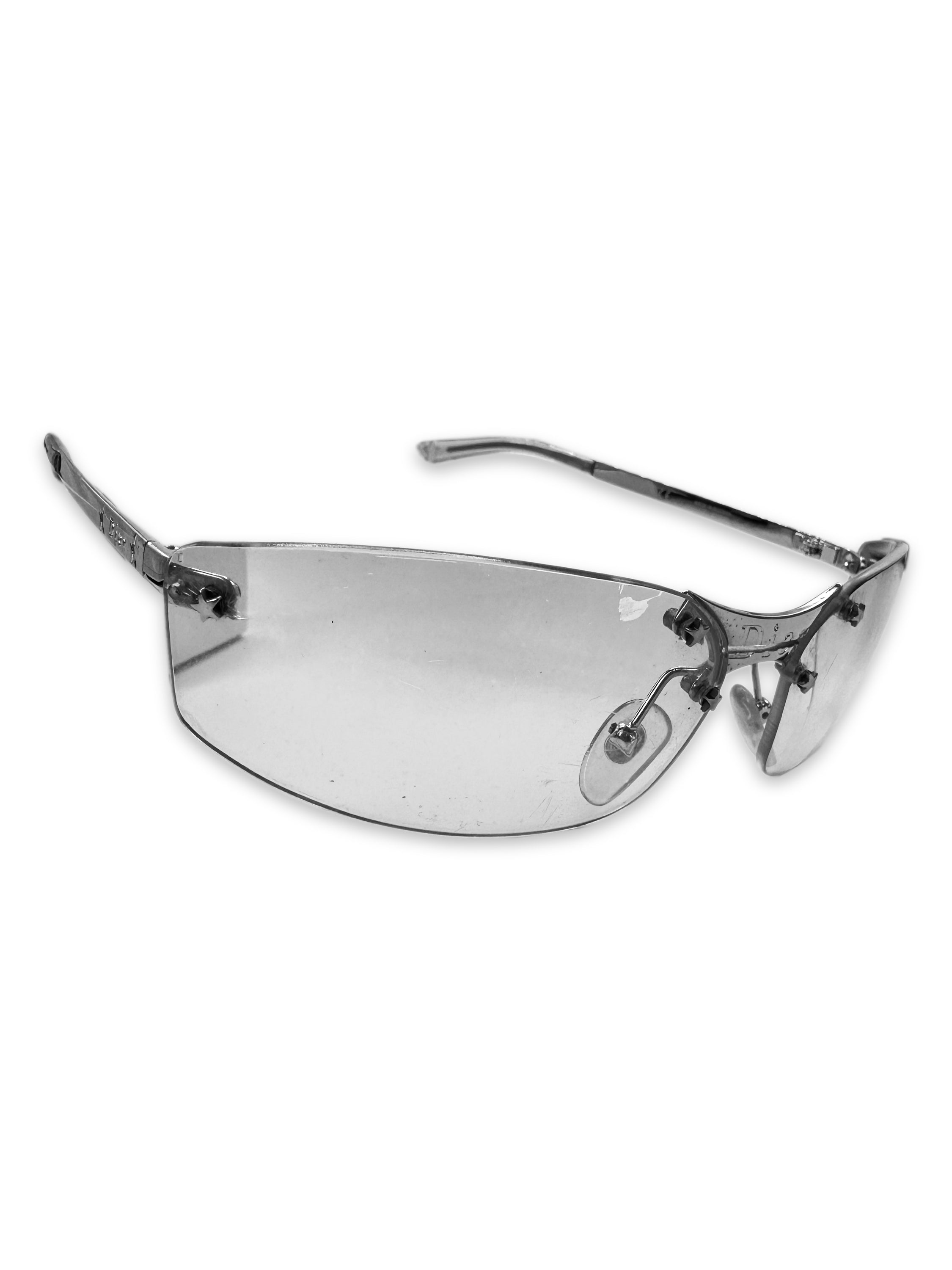 00s Dior Star Motif Clear Gradient Tint Sunglasses