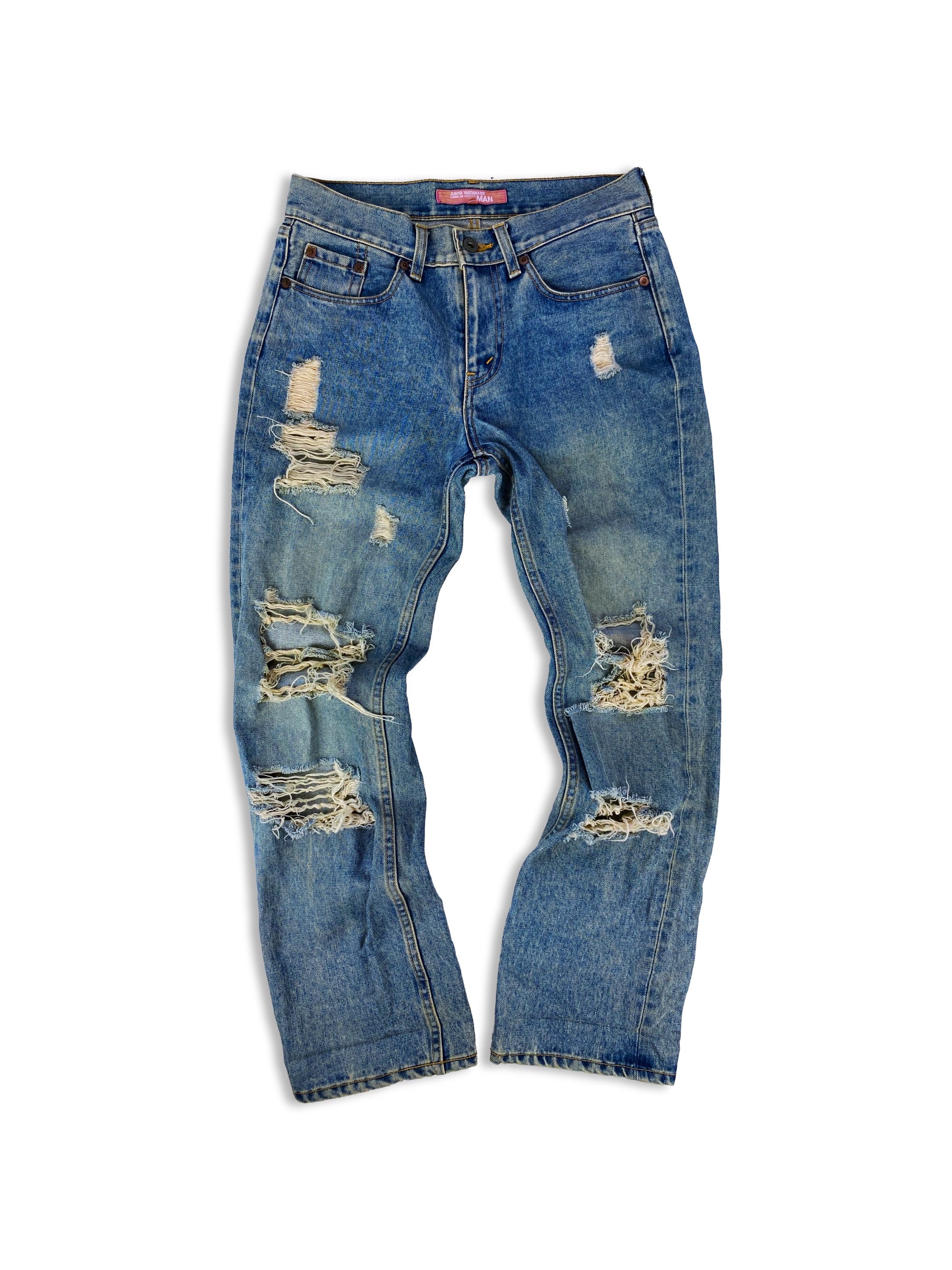 AW03 Junya Watanabe ‘Crash’ Distressed Light Wash Denim