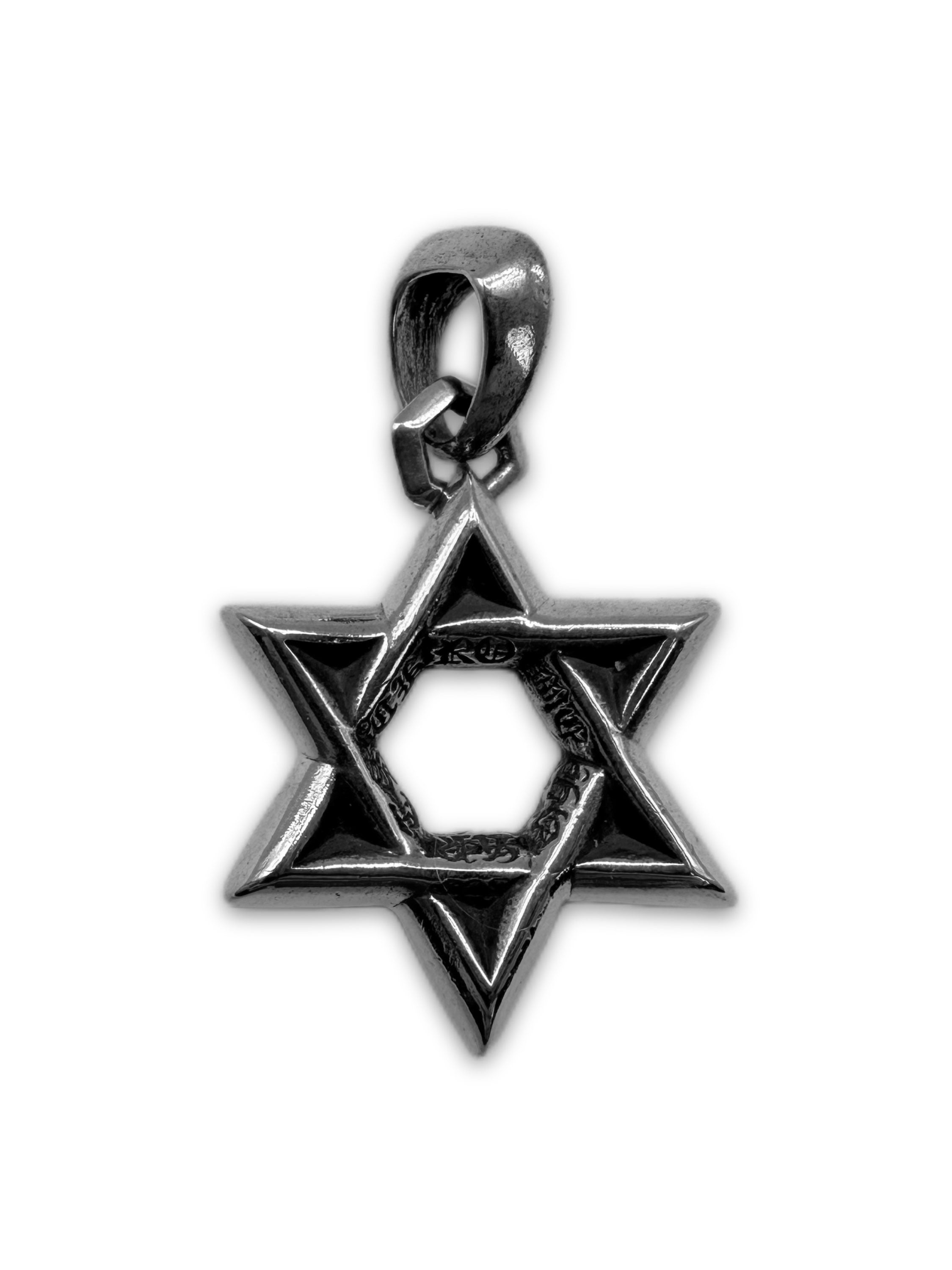Chrome Hearts ‘Star of David’ .925 Silver Etched Pendant Charm
