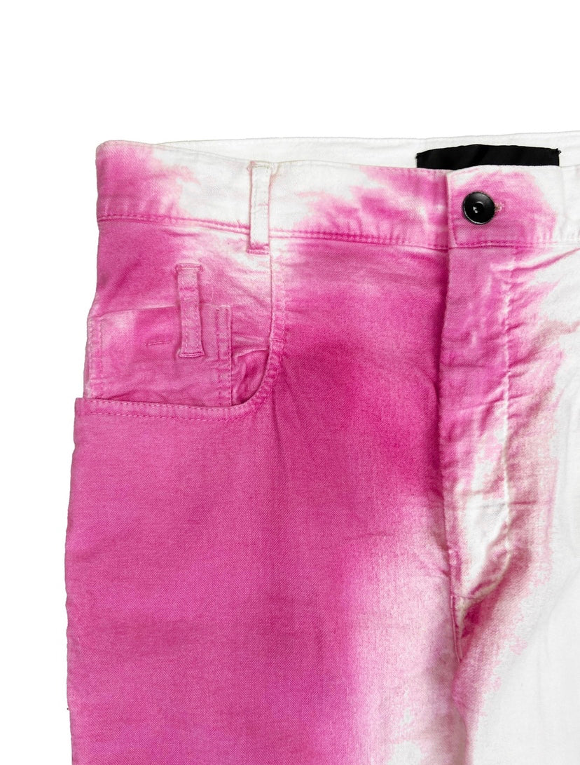 Haider Ackermann Hand Dyed Fuscia Pink Bleeding Trousers