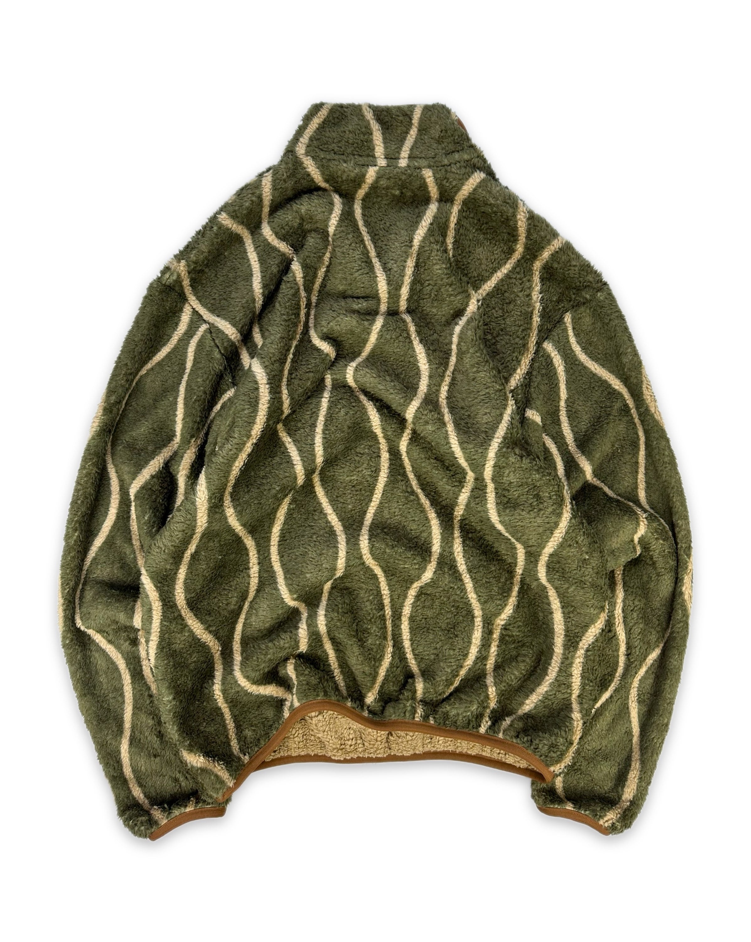 AW22 Kapital ‘Drunken’ Striped High Neck Sherpa Fleece Jacket