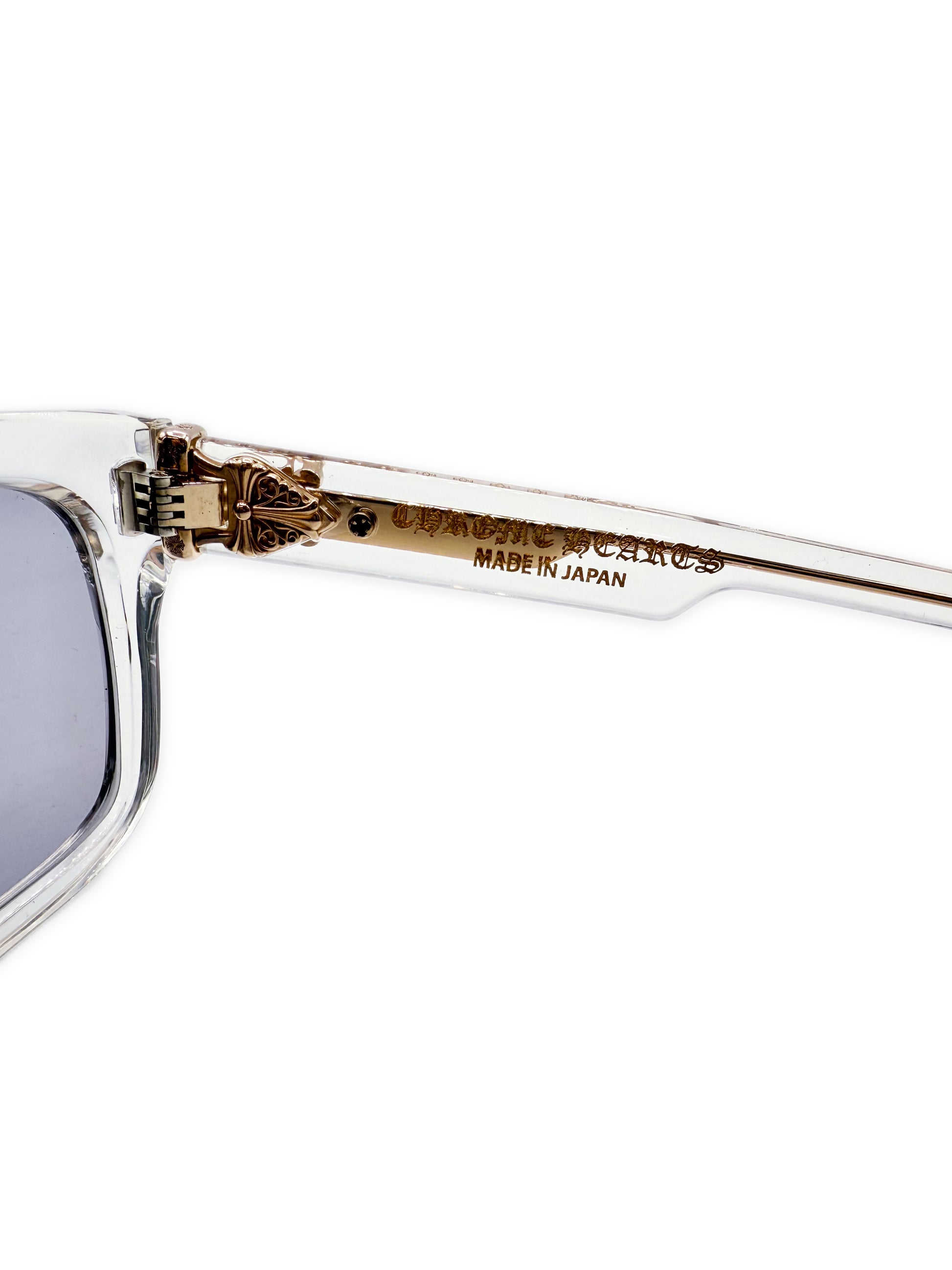 Chrome Hearts Box Officer 22k Gold Plated Clear Sunglasses