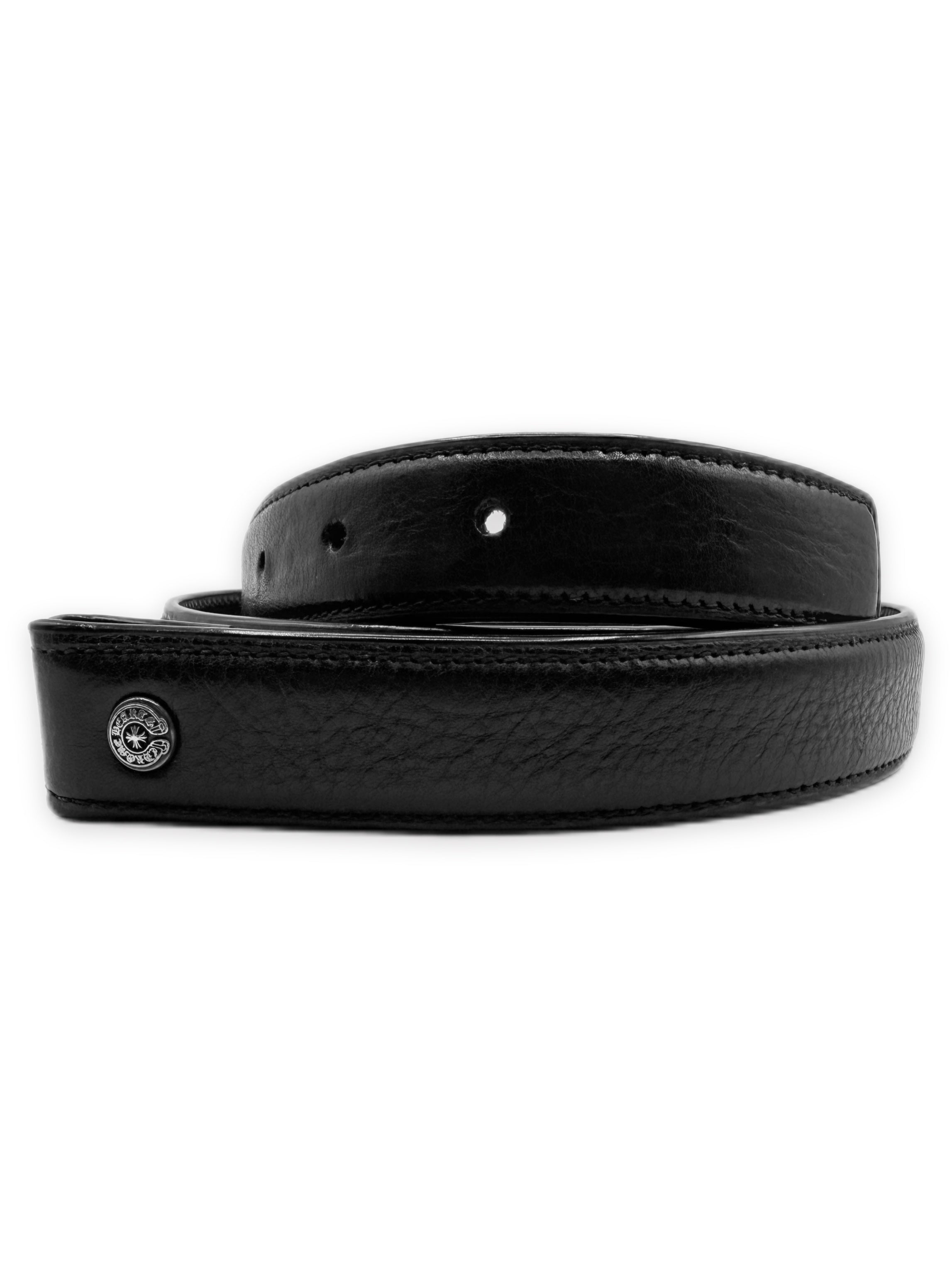 Chrome Hearts 1 inch Black Leather Belt Strap