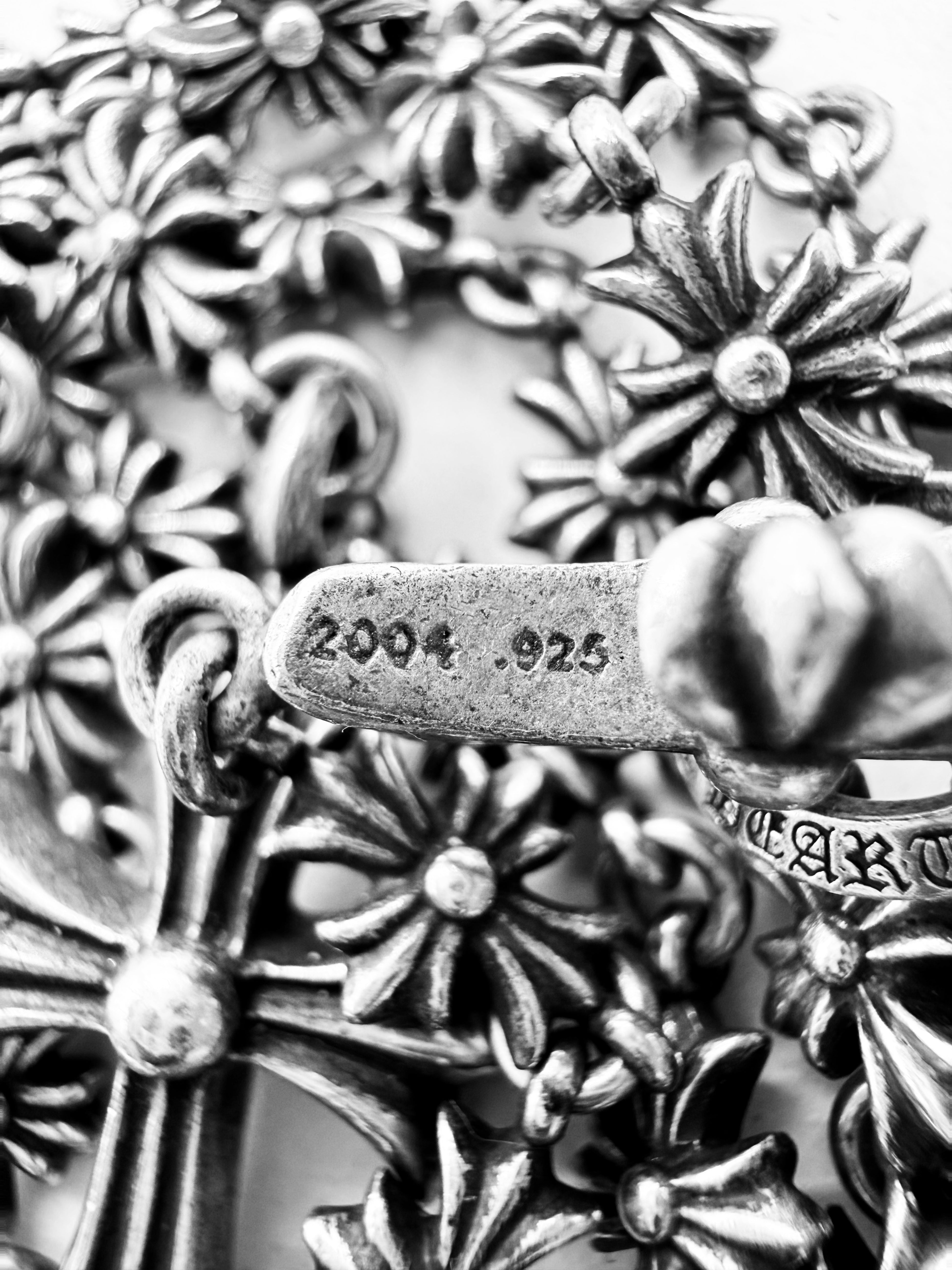 Chrome Hearts Tiny E Multi Cross Tiny E .925 Silver Rosary Necklace
