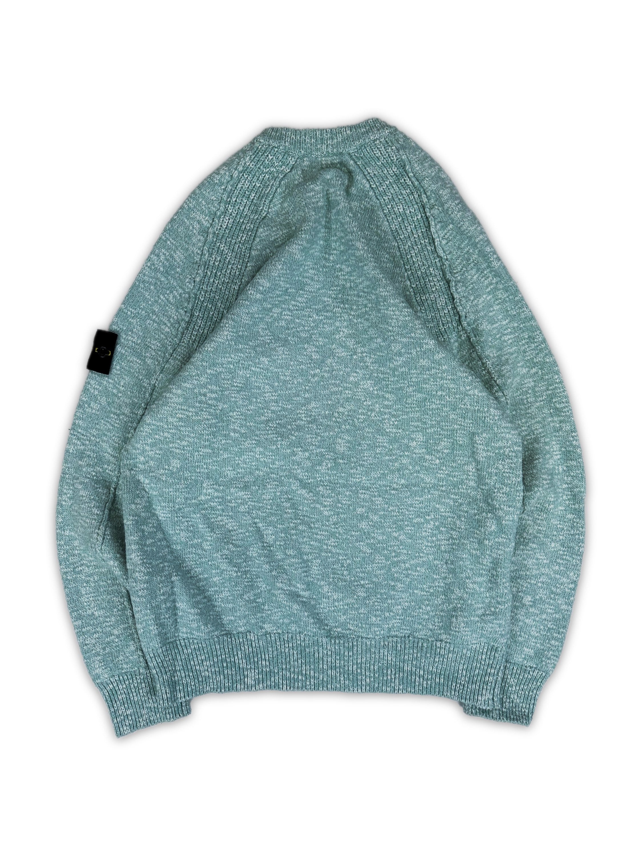 Stone Island Compass Patch Blue Knitted Sweater