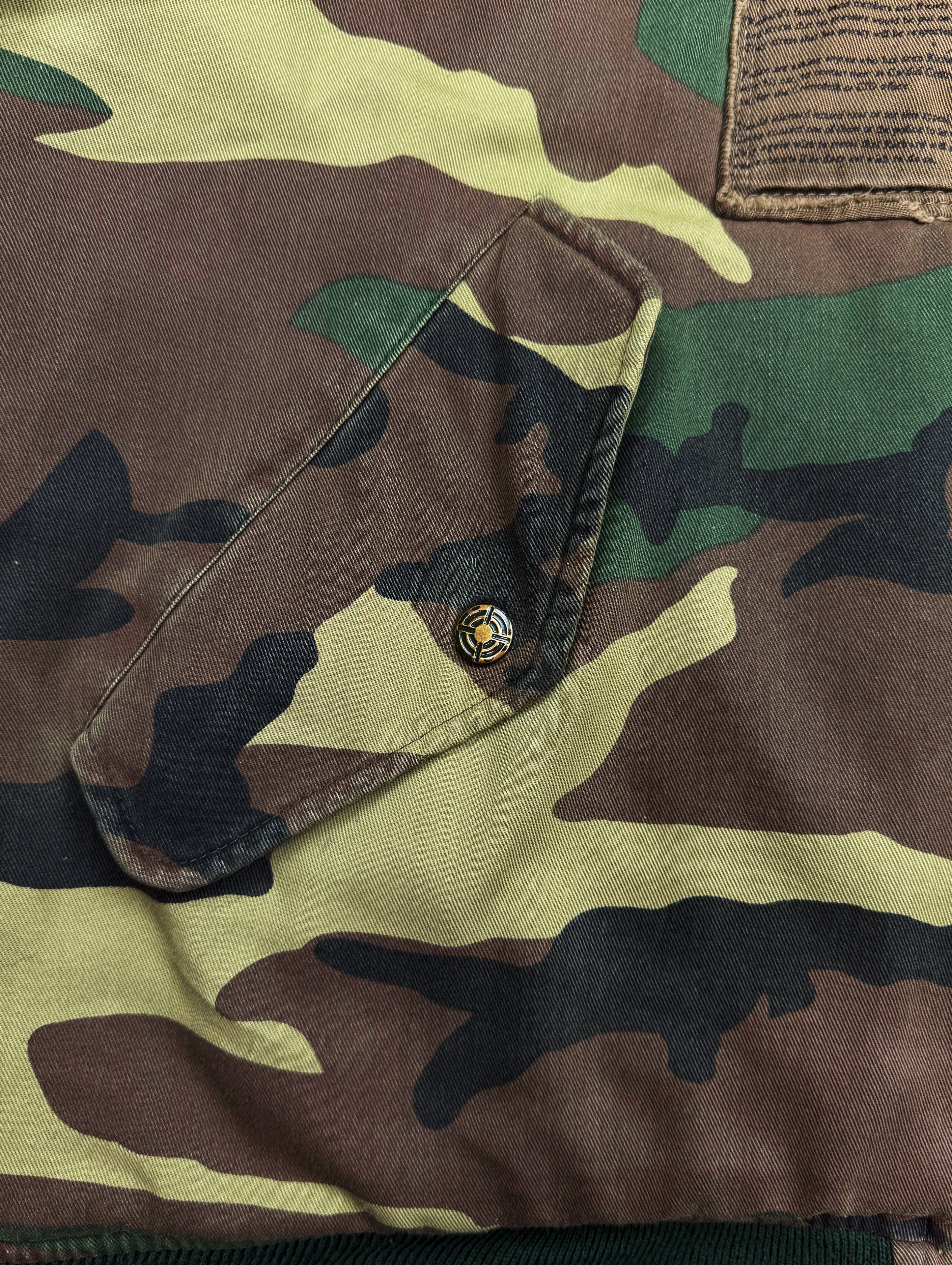 AW01 Raf Simons ‘Riot Riot Riot’ Camouflage Patched Bomber Jacket