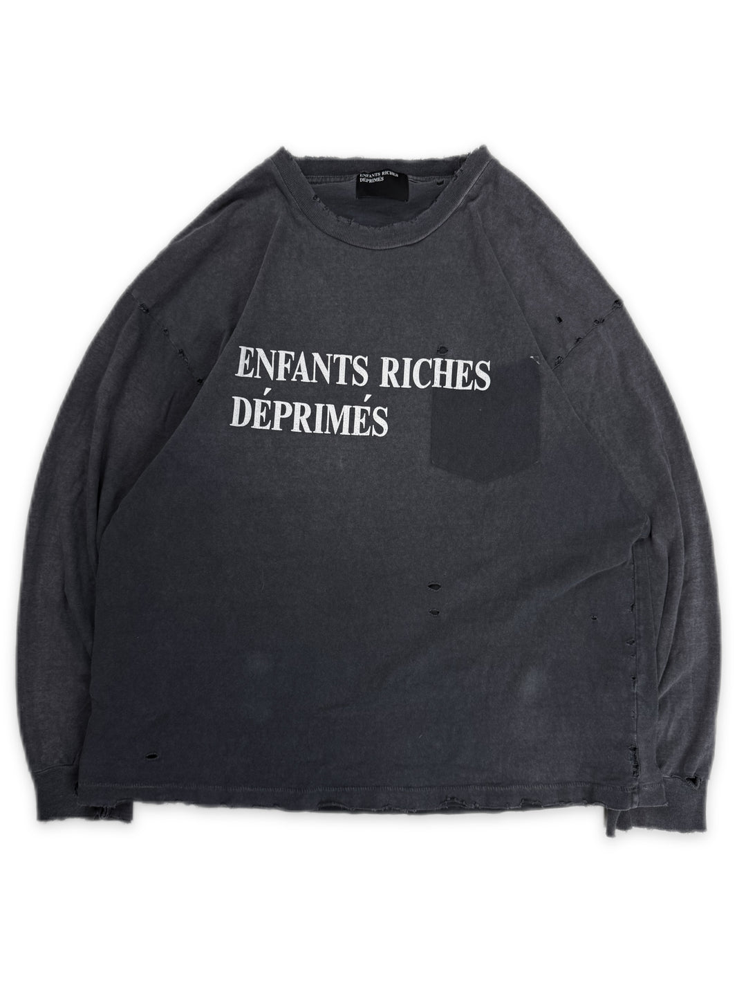 Enfants Riches Deprimes Reconstructed Faded Logo Long Sleeve