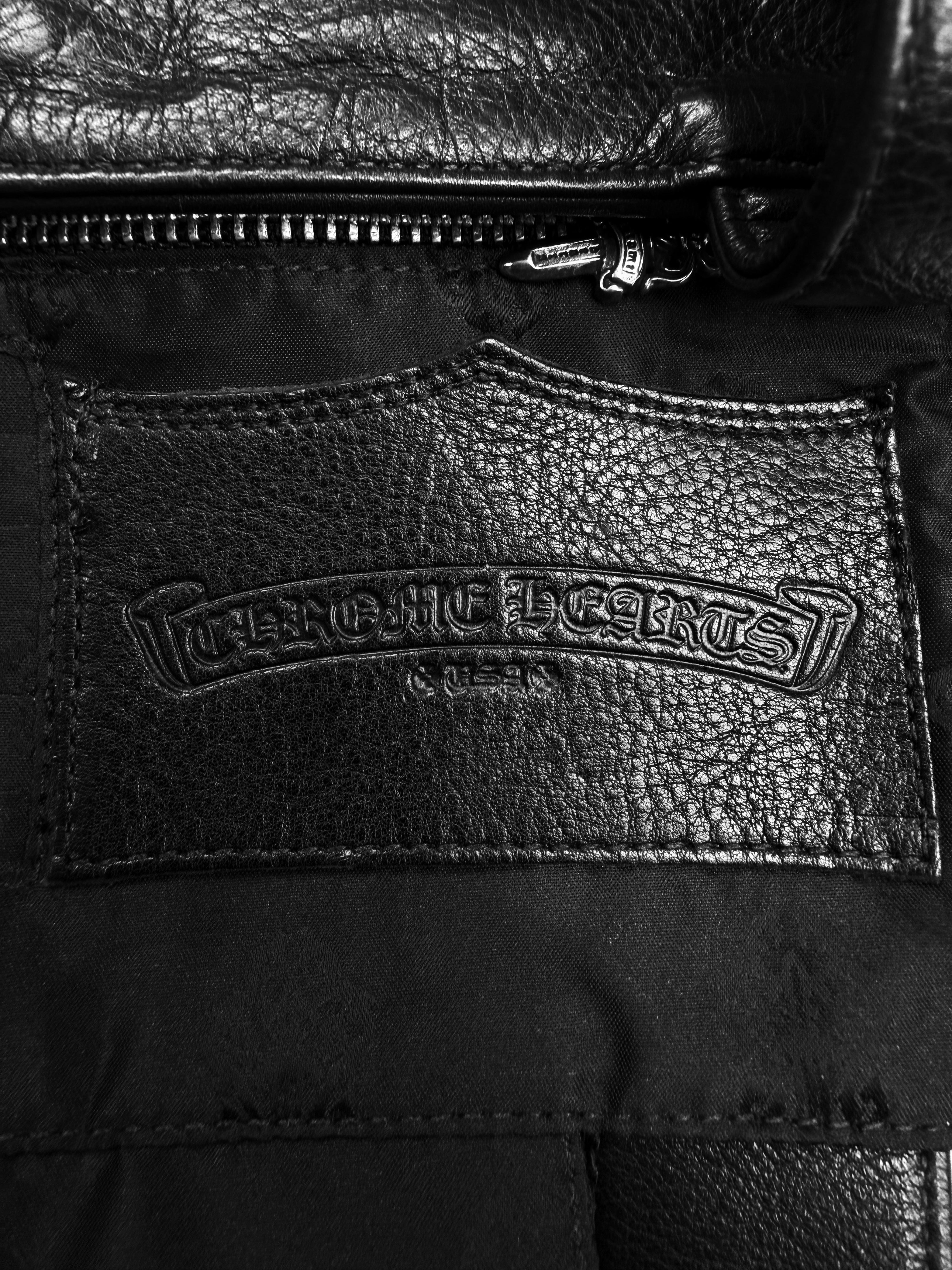 Chrome Hearts JJ Dean Large Leather Roller Hand Bag Purse