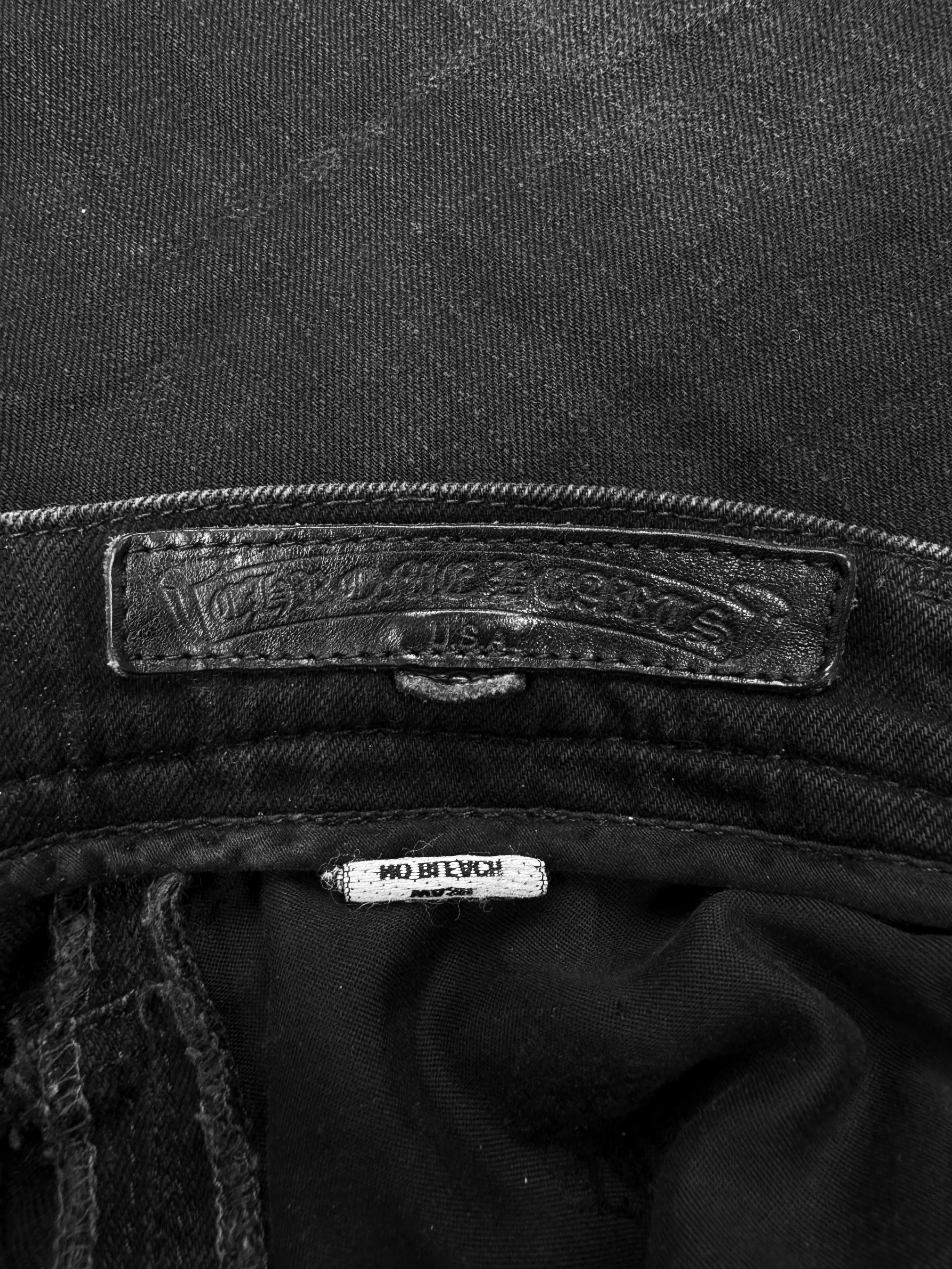 Chrome Hearts Washed Fleur Knee .925 Silver Faded Boot Cut Denim