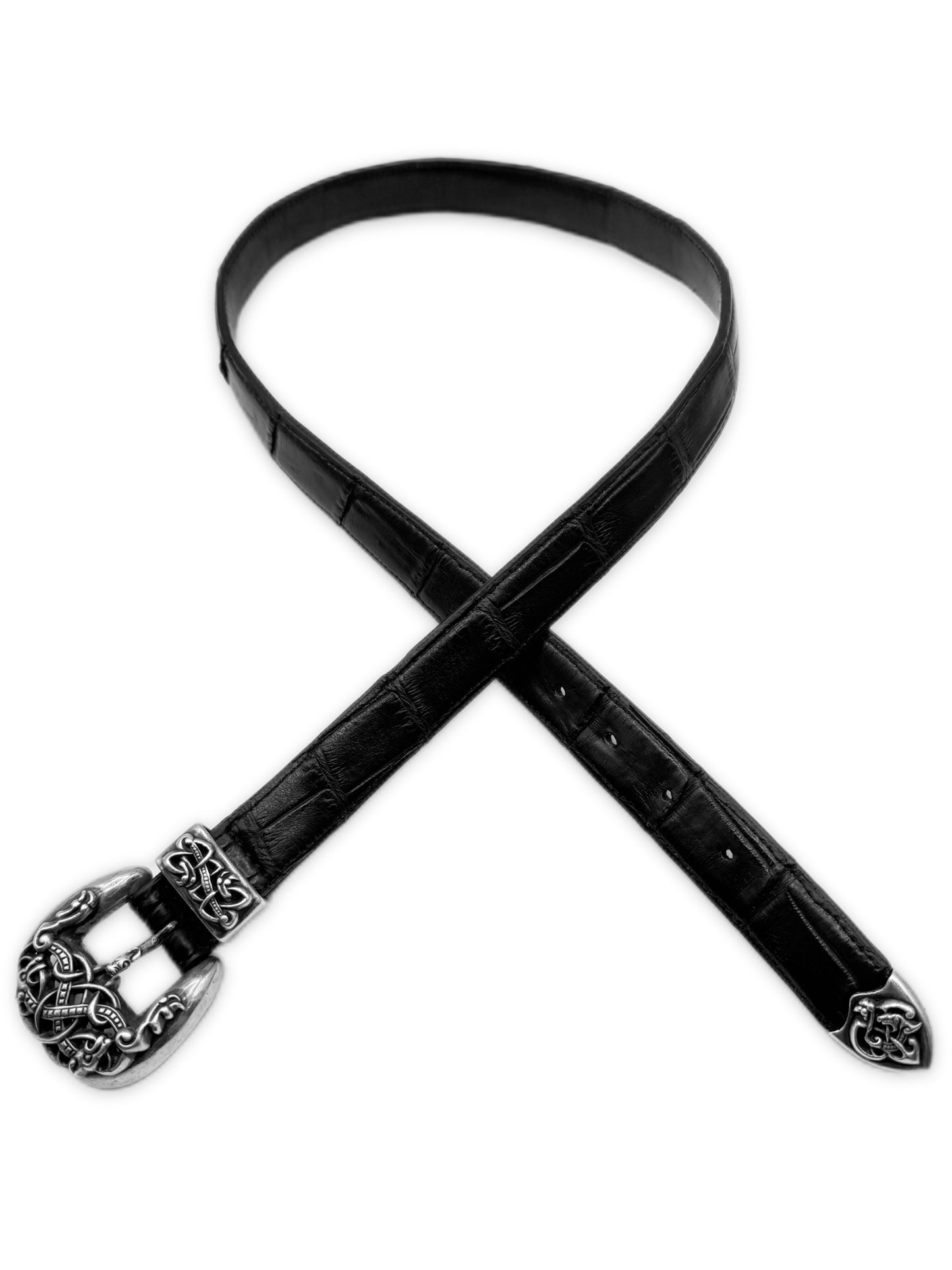 Chrome Hearts Alligator Leather 3 Piece Celtic 1 in Belt