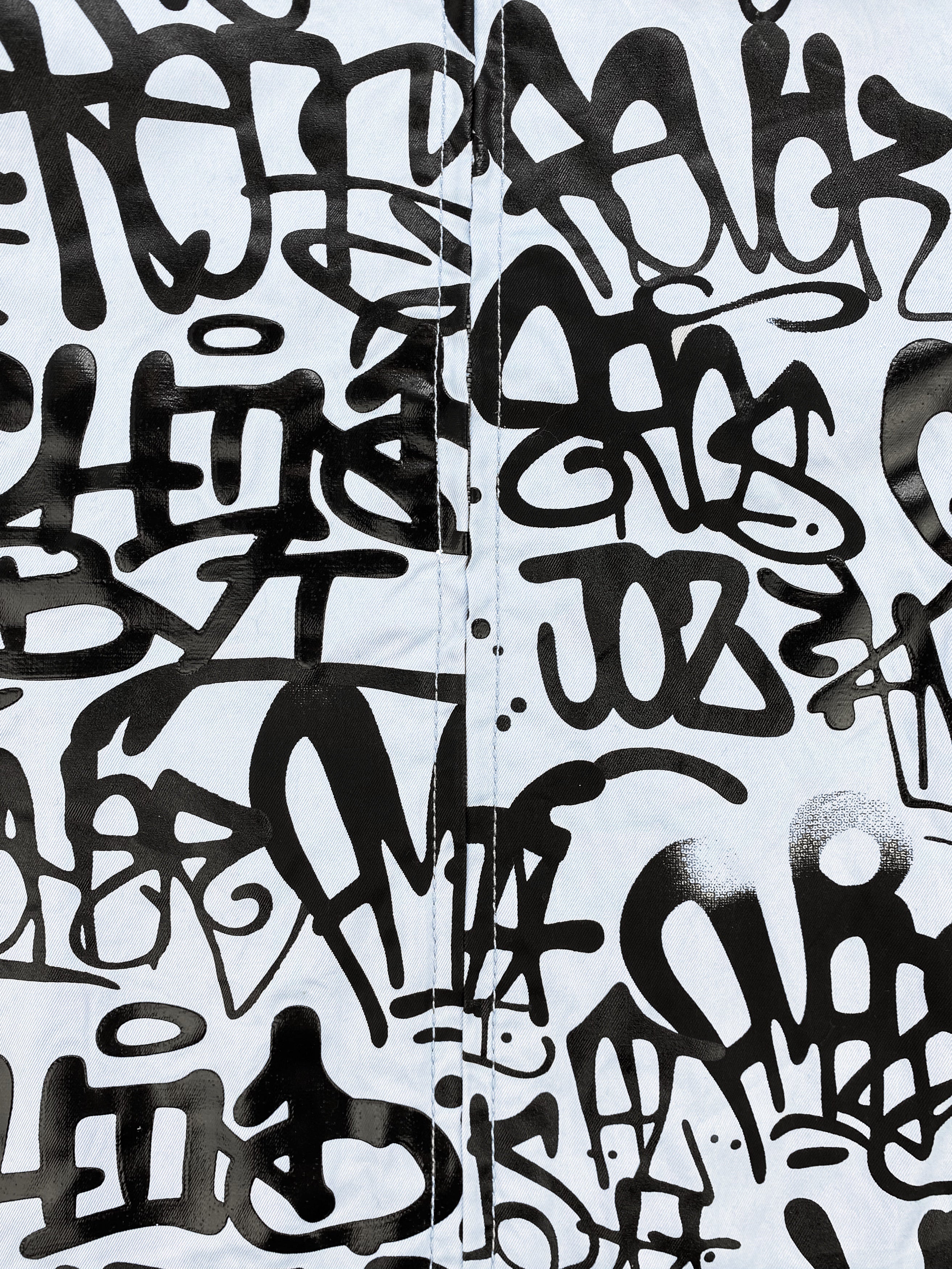 Comme Des Garçons Shirt Graffiti Full Print Collared Jacket