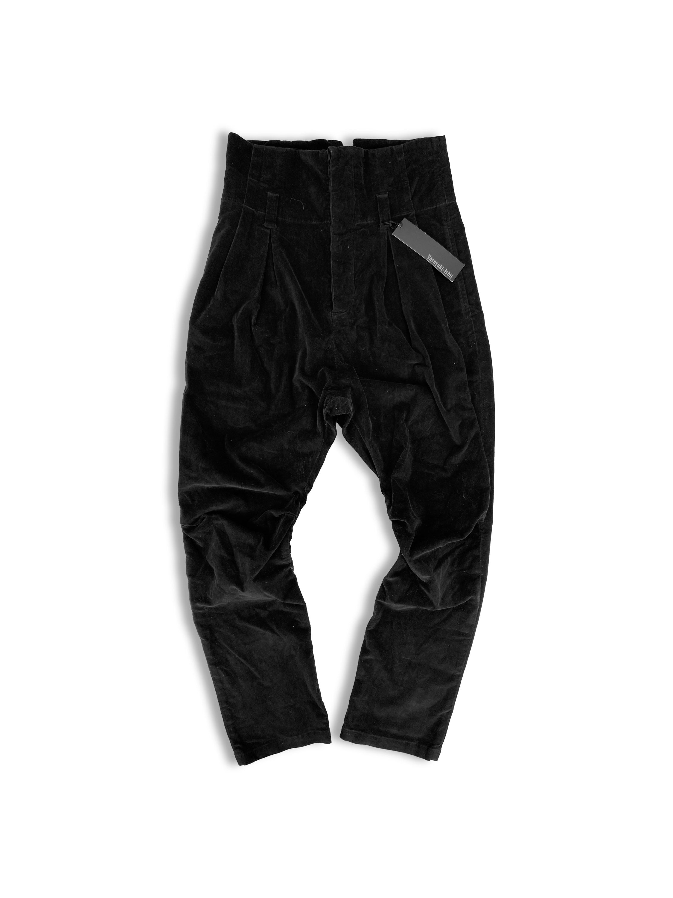 Yasuyuki Ishii Black Corduroy Back Split Trousers