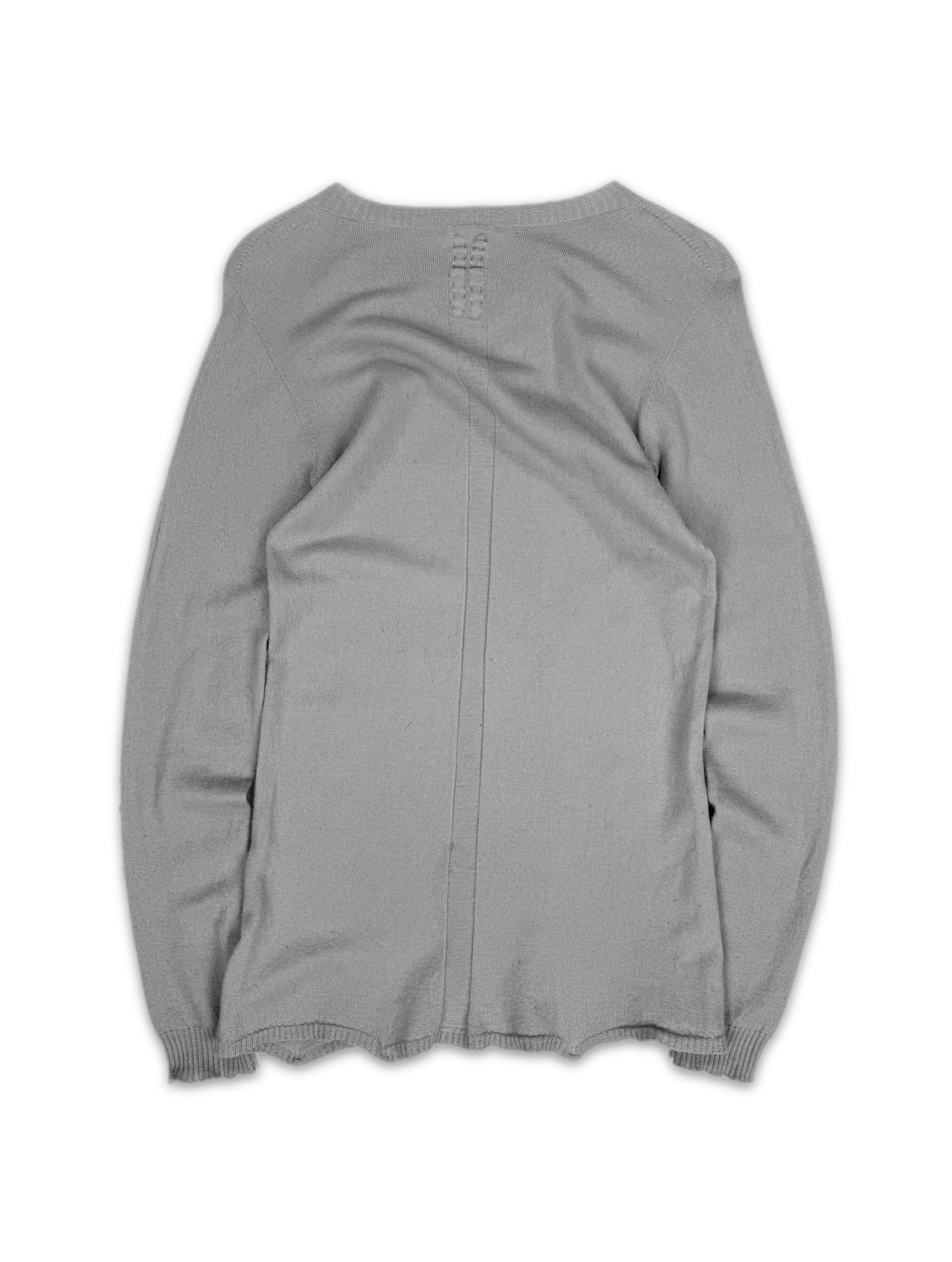 SS14 Rick Owens ‘Vicious’ Grey Pleated Knit Sweater