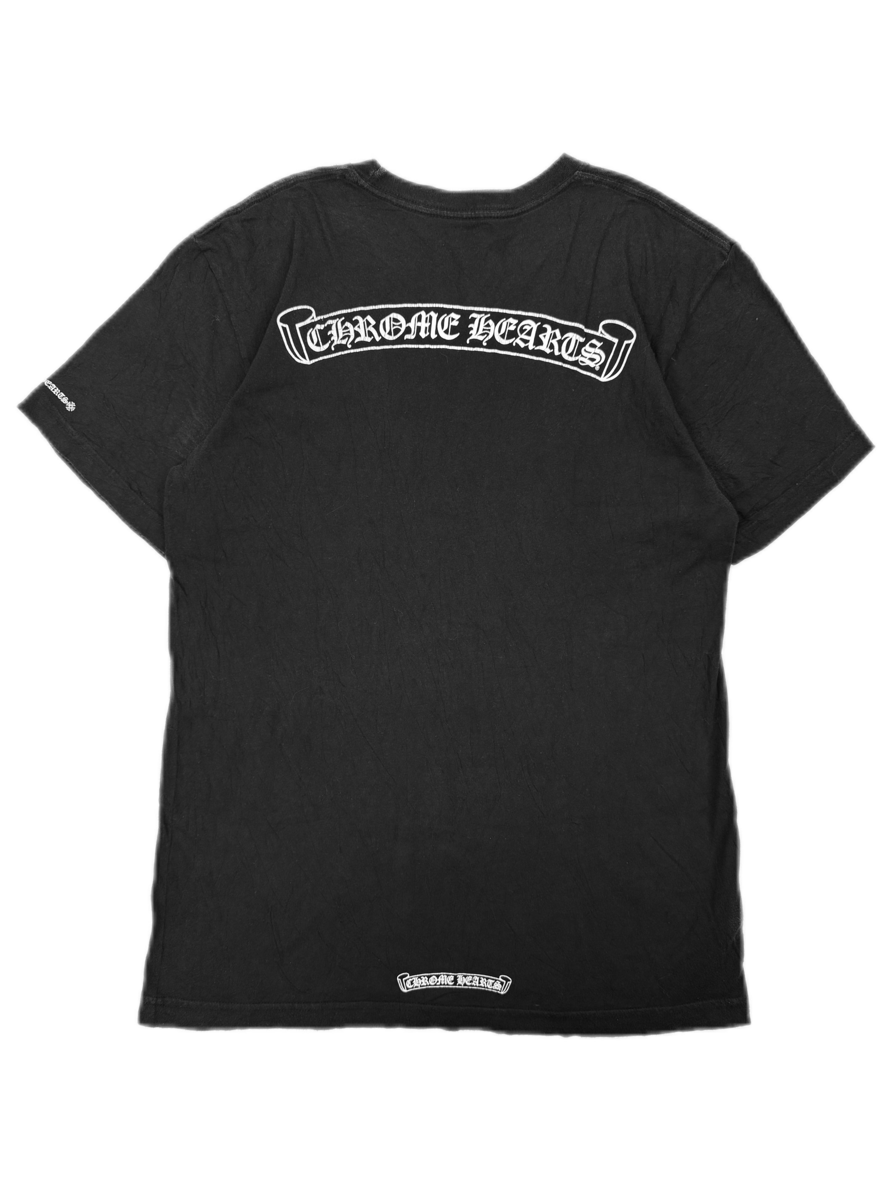 Chrome Hearts Scroll Logo Vintage Faded Pocket T-Shirt