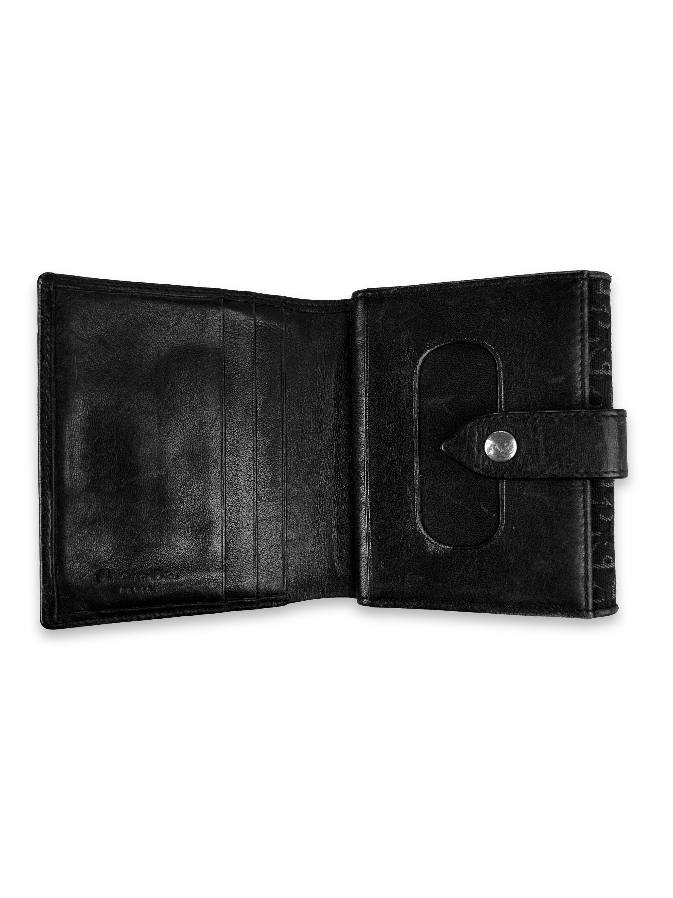 00s Dior Black Trotter Monogram Bifold Leather Wallet