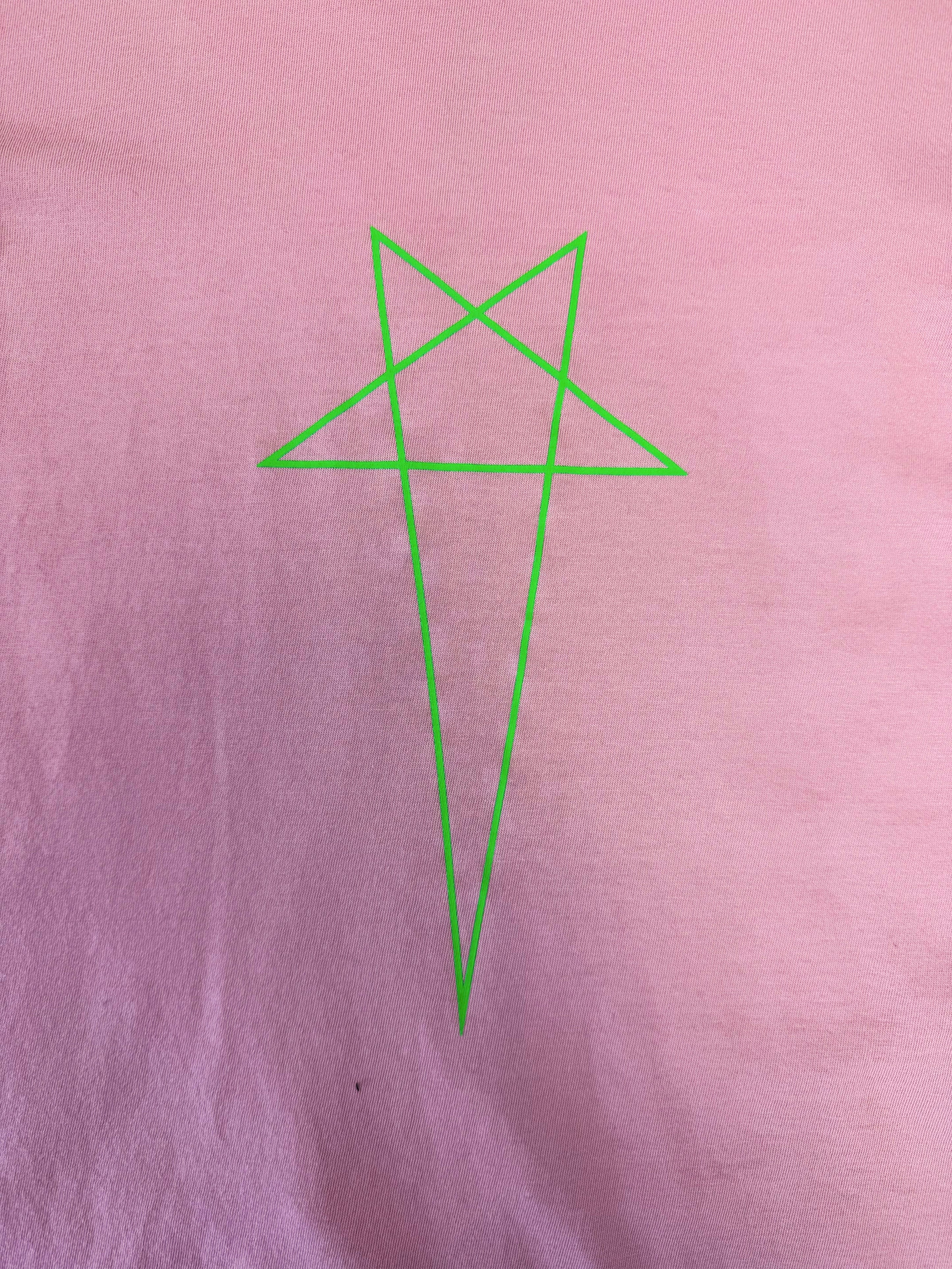 Rick Owens DRKSHDW Pink / Green Pentagram T-Shirt