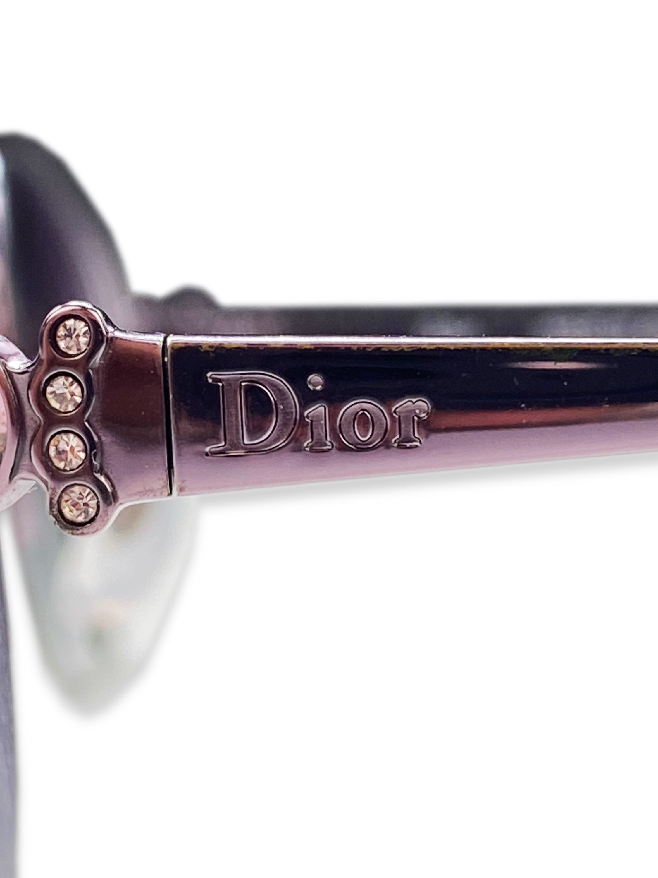 Dior Rose Tint Metallic Oval Frame Glasses