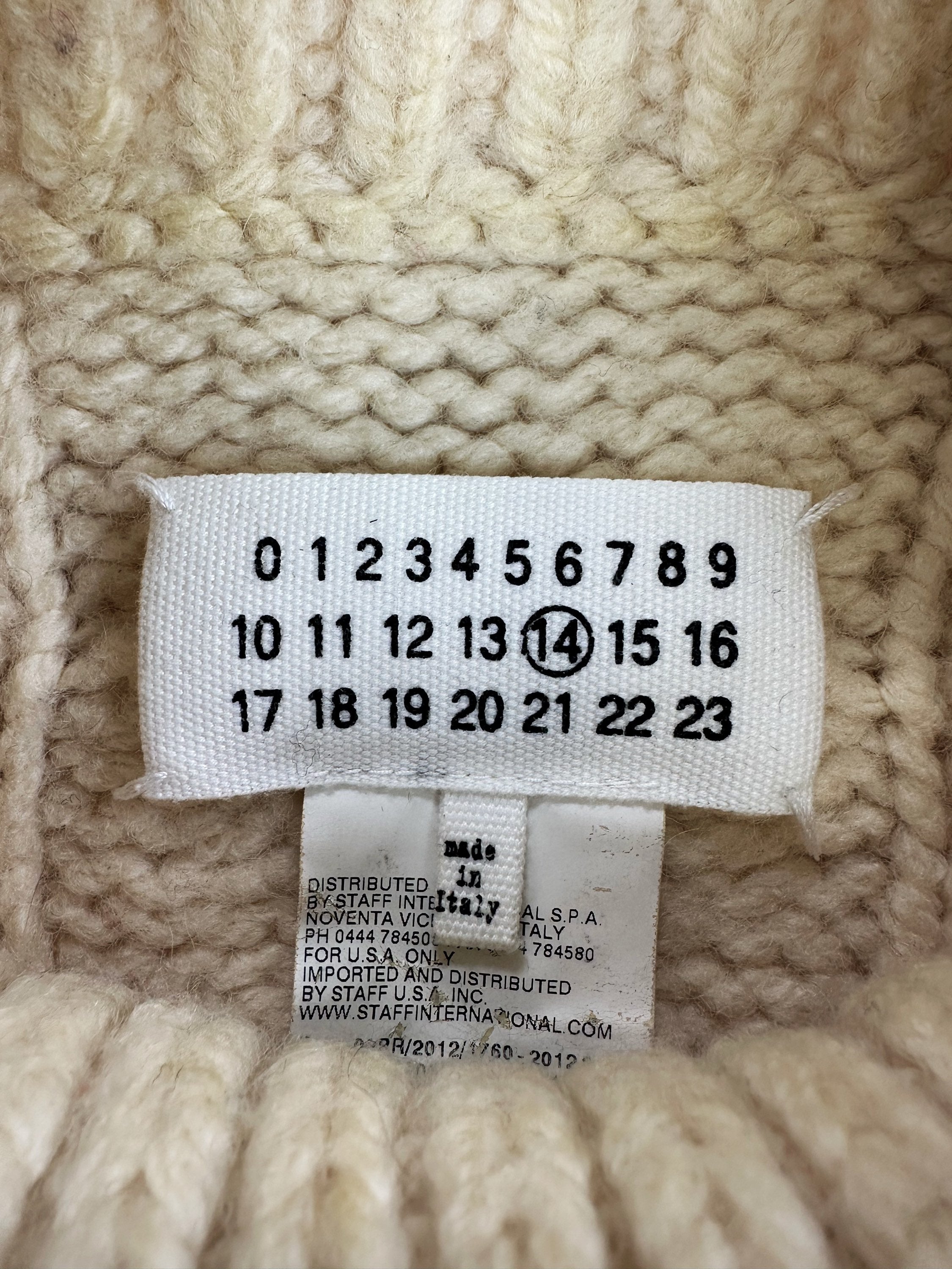 AW12 Maison Margiela ‘Cable’ Knit Beige Turtleneck Sweater