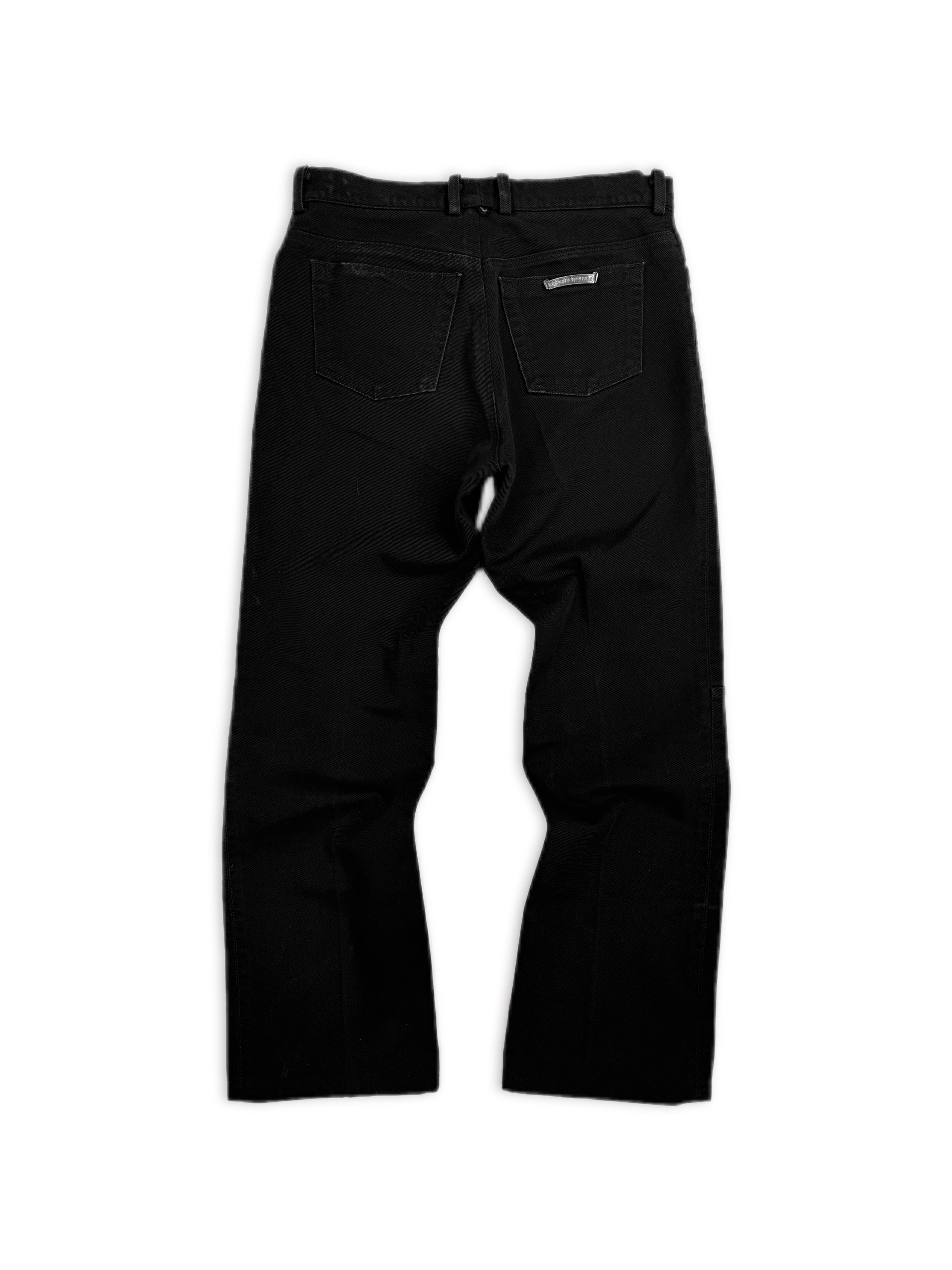 Chrome Hearts Fleur Knee Black .925 Silver Black Denim Jeans