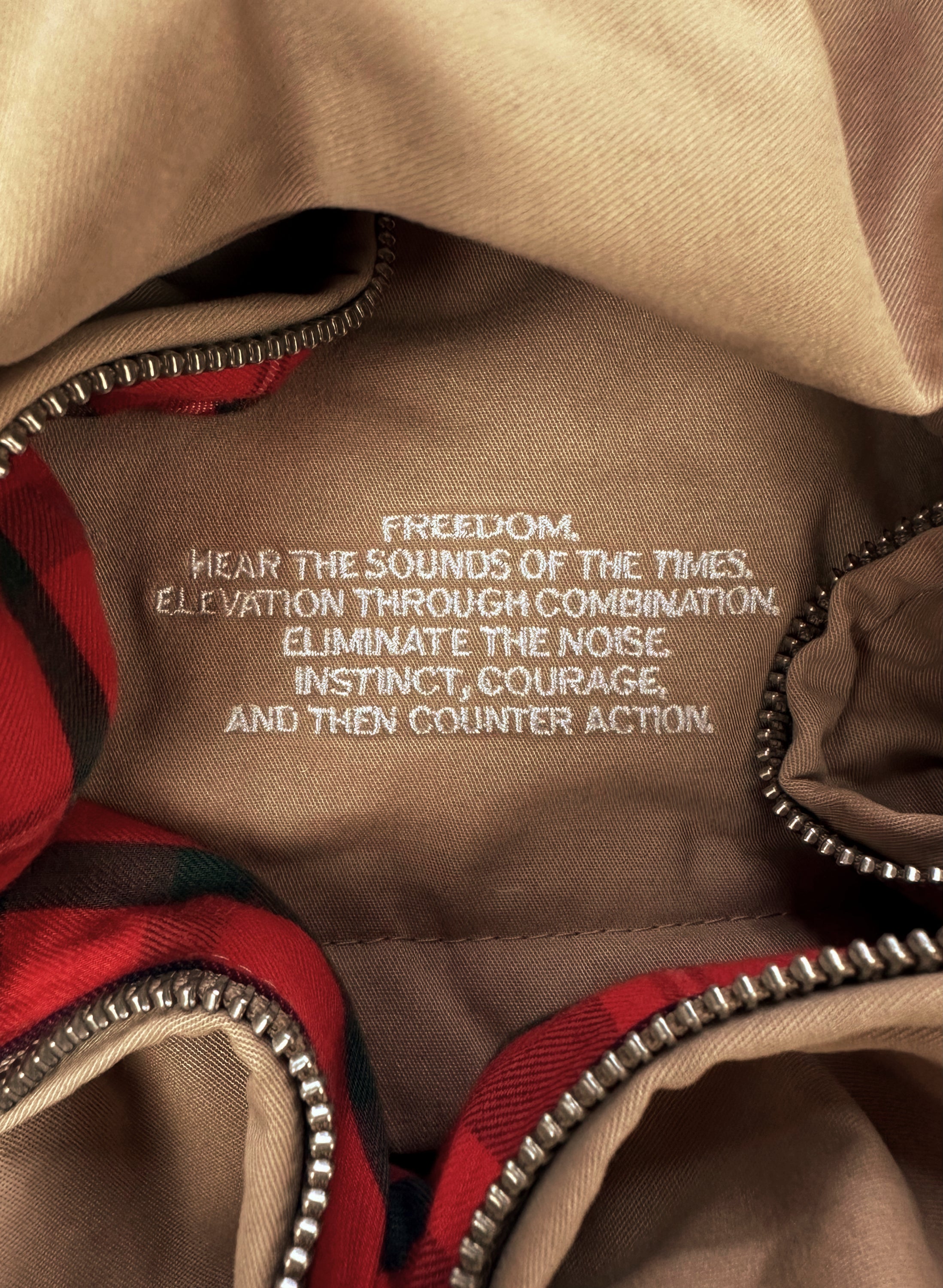 Undercover ‘Freedom & Counter Action’ Tan High Neck Jacket