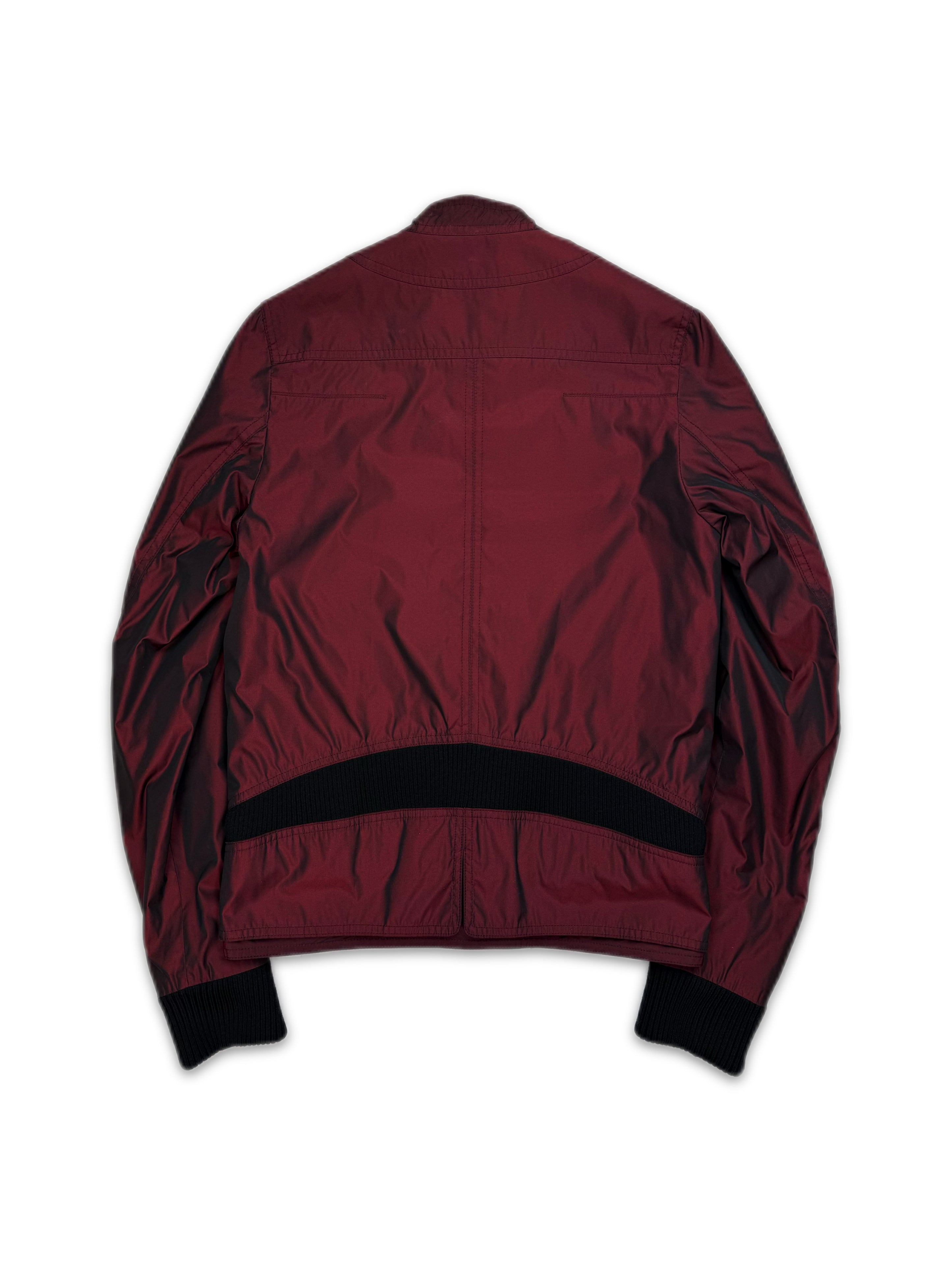 AW08 Dior Homme ‘Napoleon’ Red Nylon Ribbed Bomber Jacket
