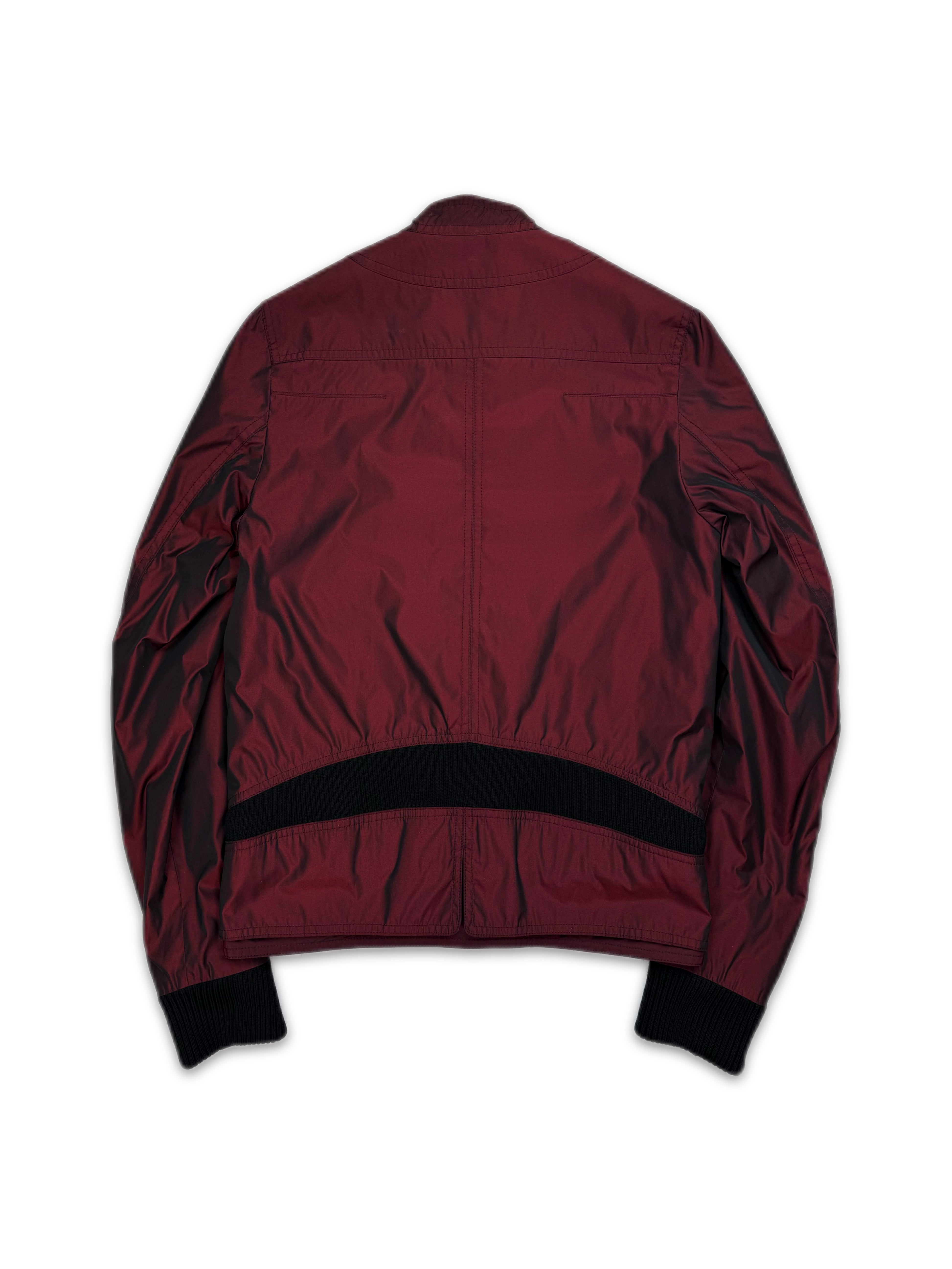 AW08 Dior Homme ‘Napoleon’ Red Nylon Ribbed Bomber Jacket