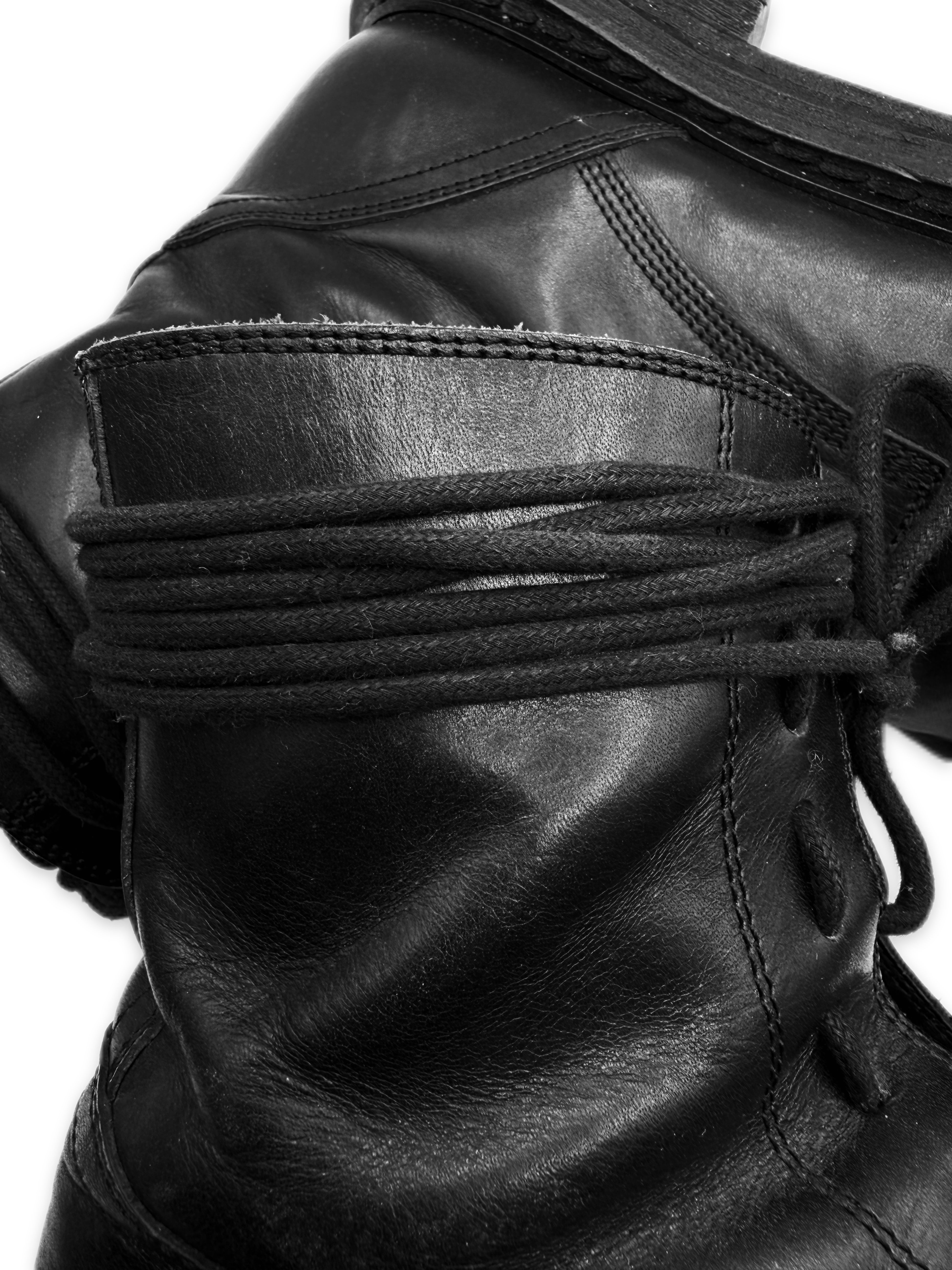 Ann Demeulemeester Hi-top Black Lace Combat Boots