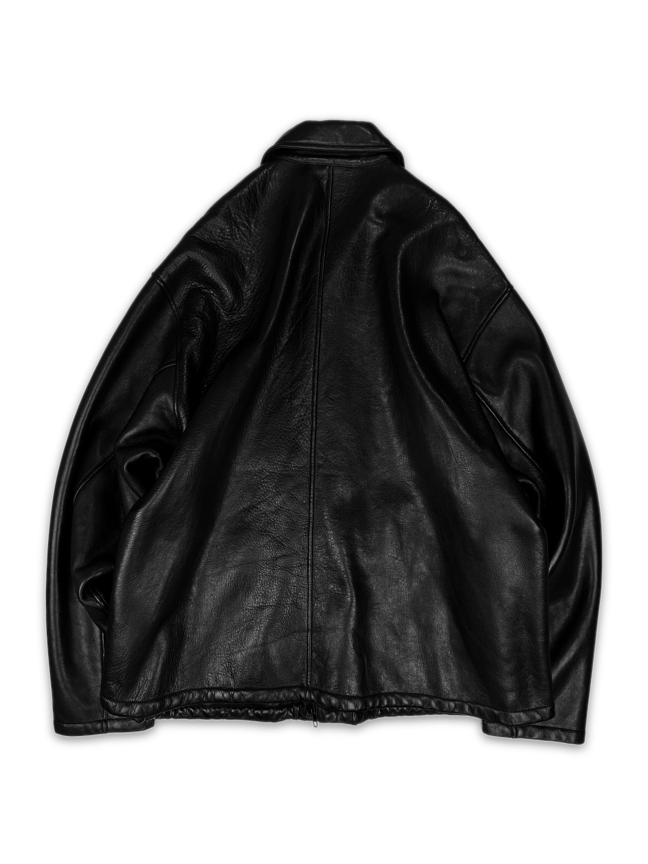 SS23 Balenciaga Leather Oversized Shearling Lined Jacket