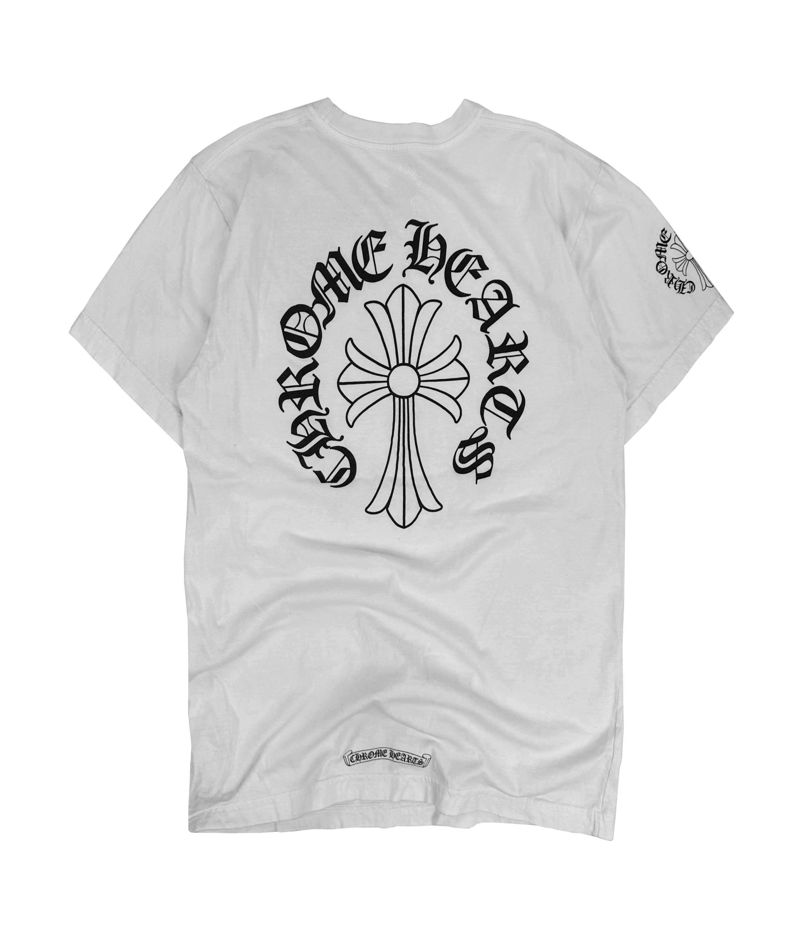 CHROME HEARTS CROSS EMBLEM GOTHIC LOGO POCKET T-SHIRT | ArchiveThreads
